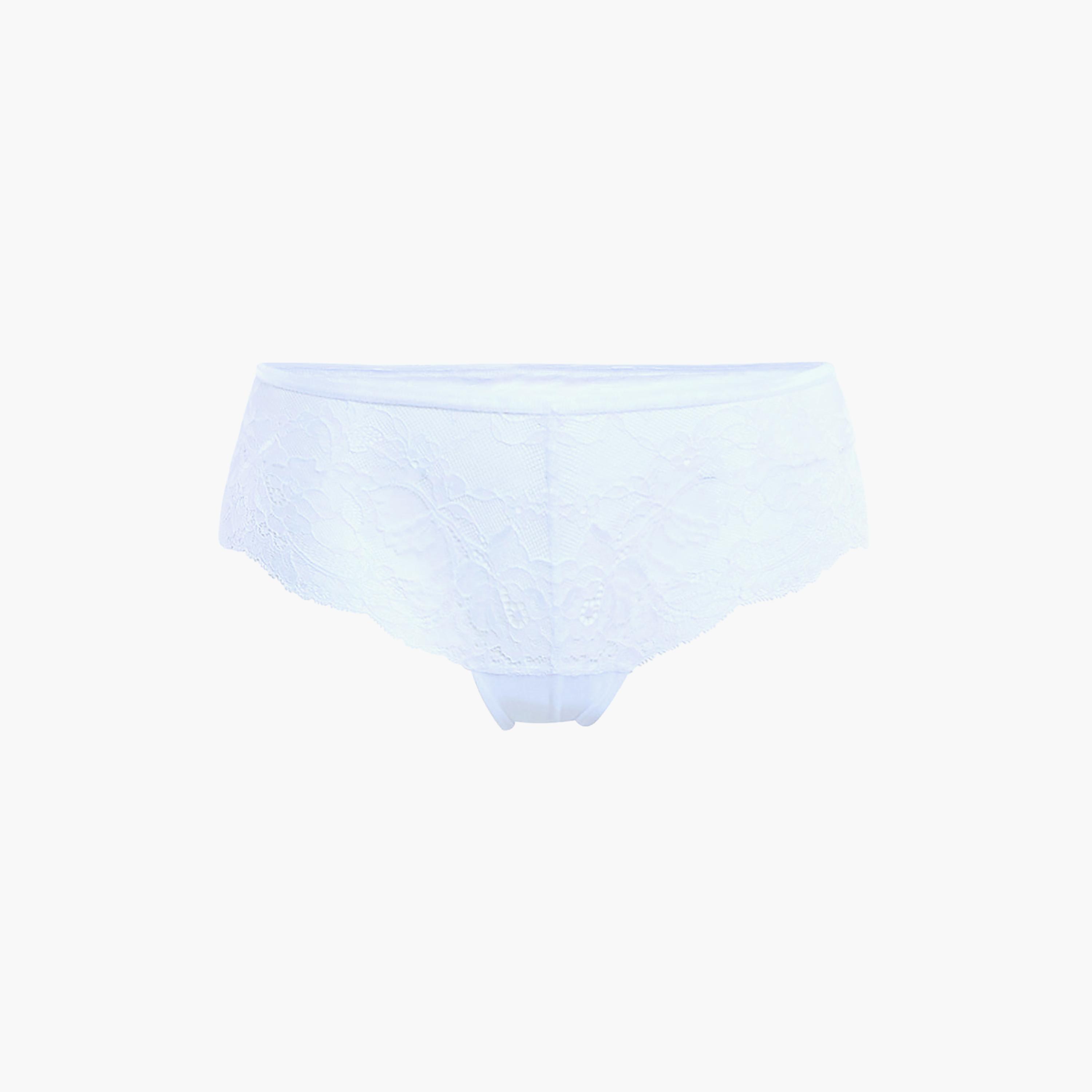 Isla & Evie Sexy White Lace Medium Coverage Women's Cheeky Panty-women-clothing-lingerie-panties-image-1