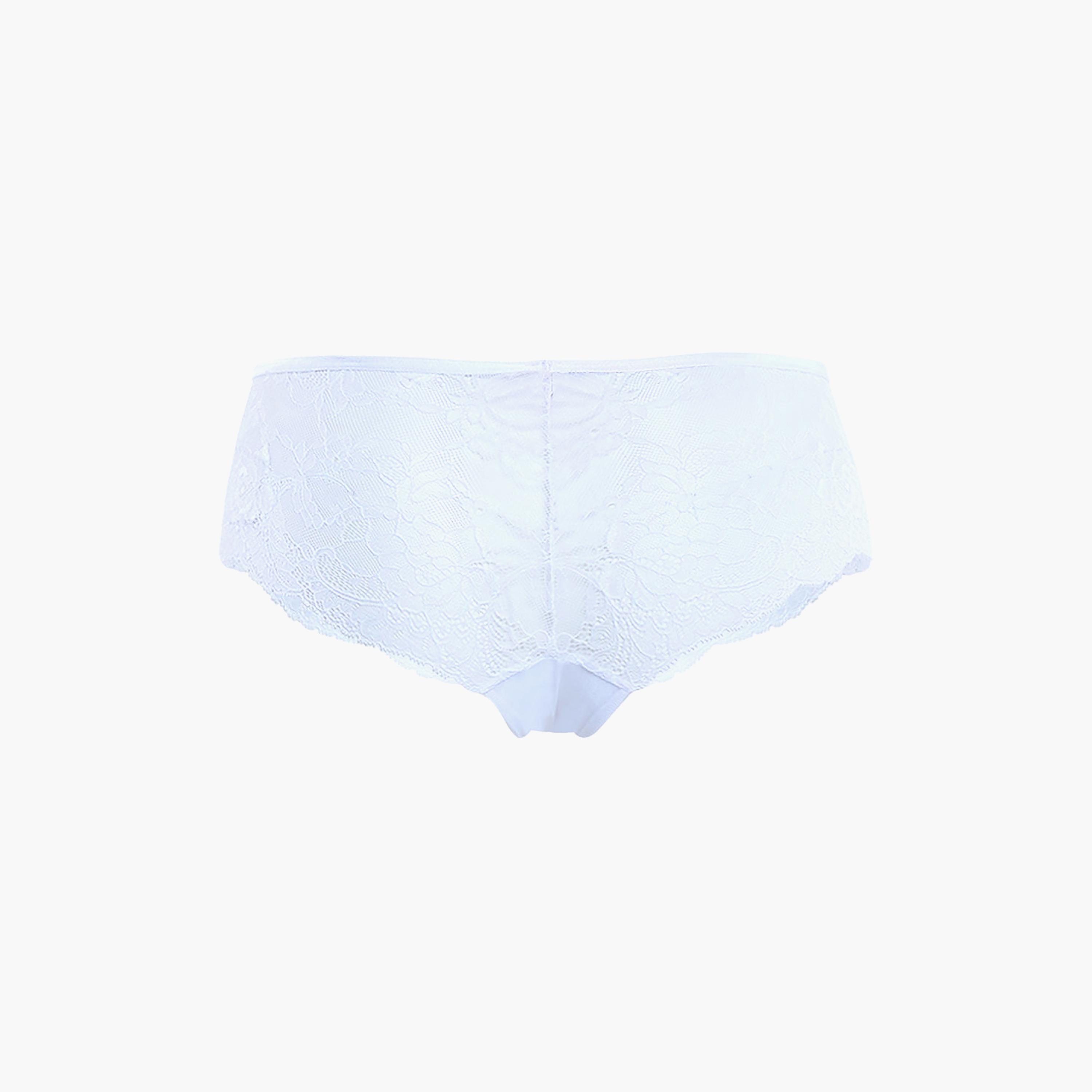 Isla & Evie Sexy White Lace Medium Coverage Women's Cheeky Panty-women-clothing-lingerie-panties-image-2