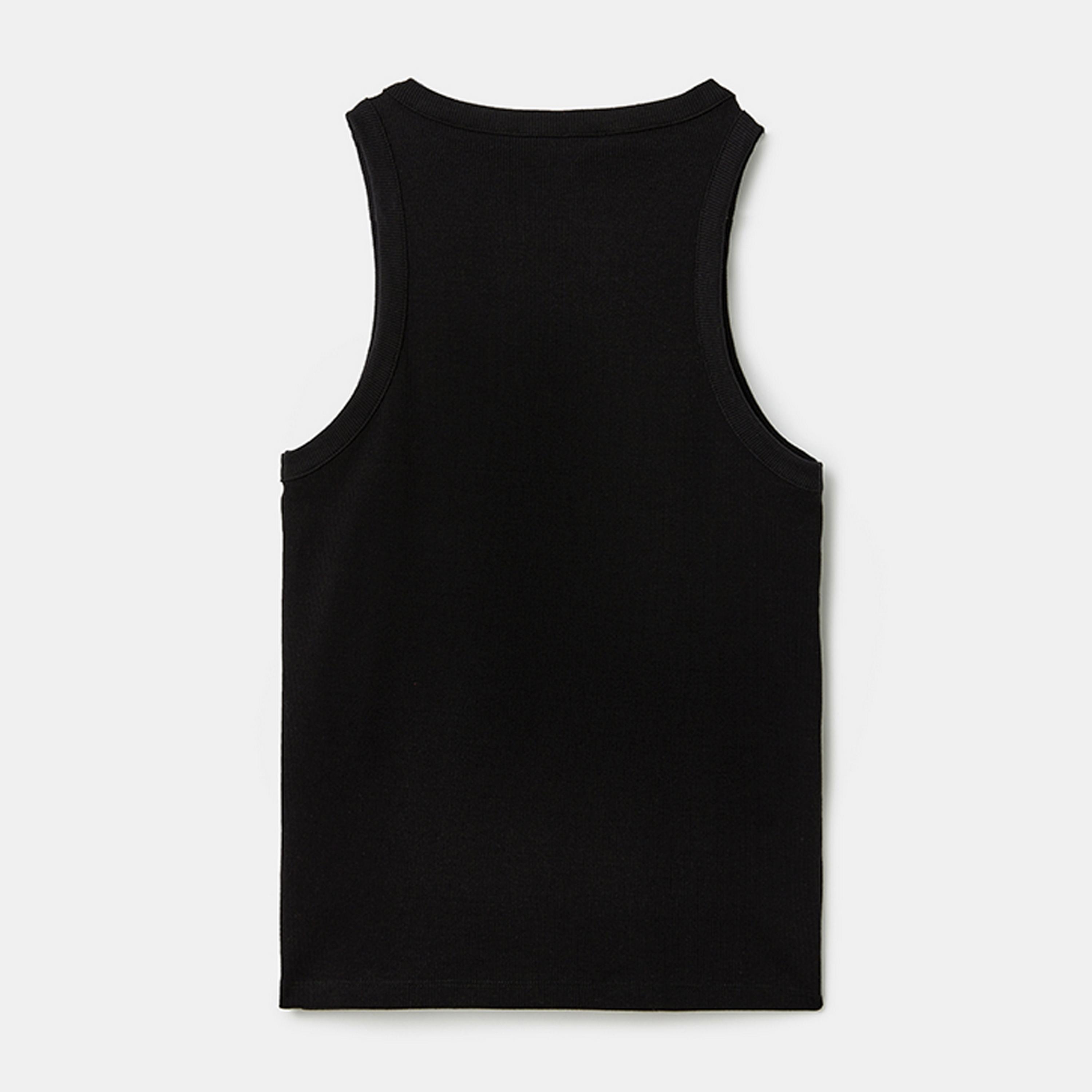 توب نسائي بدون أكمام بياقة دائرية وتفاصيل ترتر أسود من كوتون.-women-clothing-shirtsandblouses-blouses-image-6