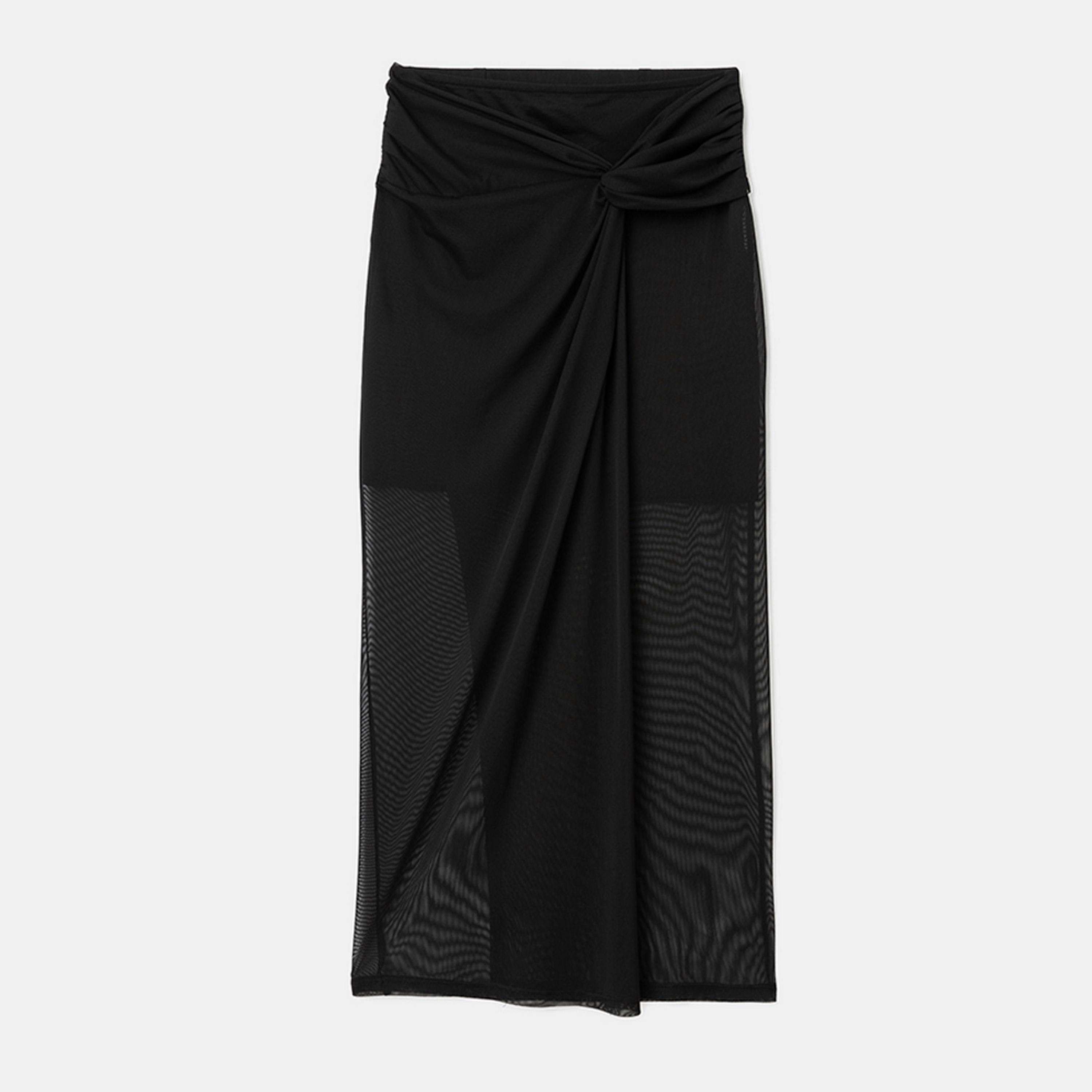 KOTON Knot Detailed Wrap Women's Midi Skirt-women-clothing-bottoms-skirts-image-4