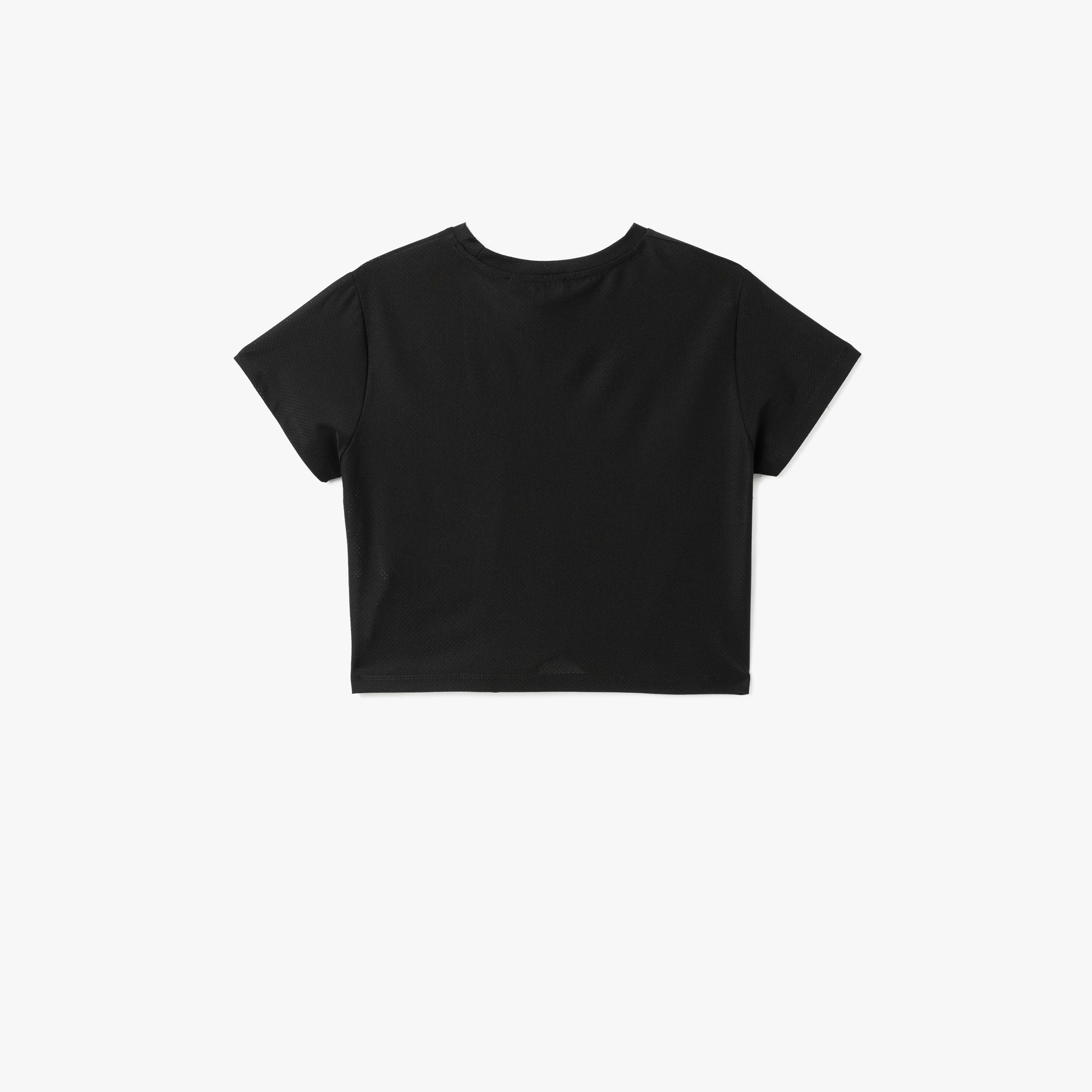 Koton Black Plain Crew Neck Short Sleeves Women's T-Shirt-sports-women-clothing-tshirtsandvests-image-5