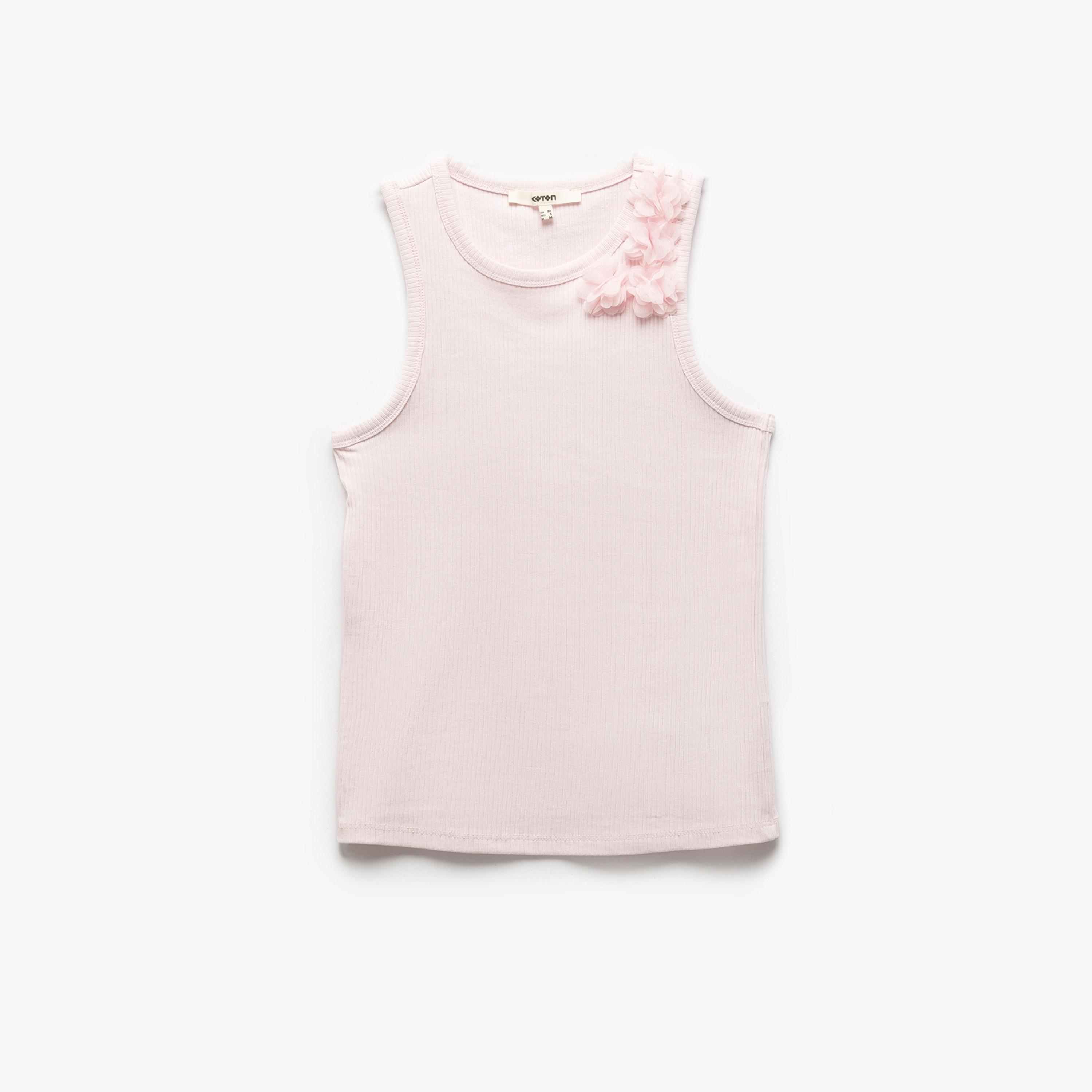 قميص نسائي بدون أكمام برقبة دائرية بلون كوتون الوردي بدون أكمام-women-clothing-shirtsandblouses-blouses-image-3