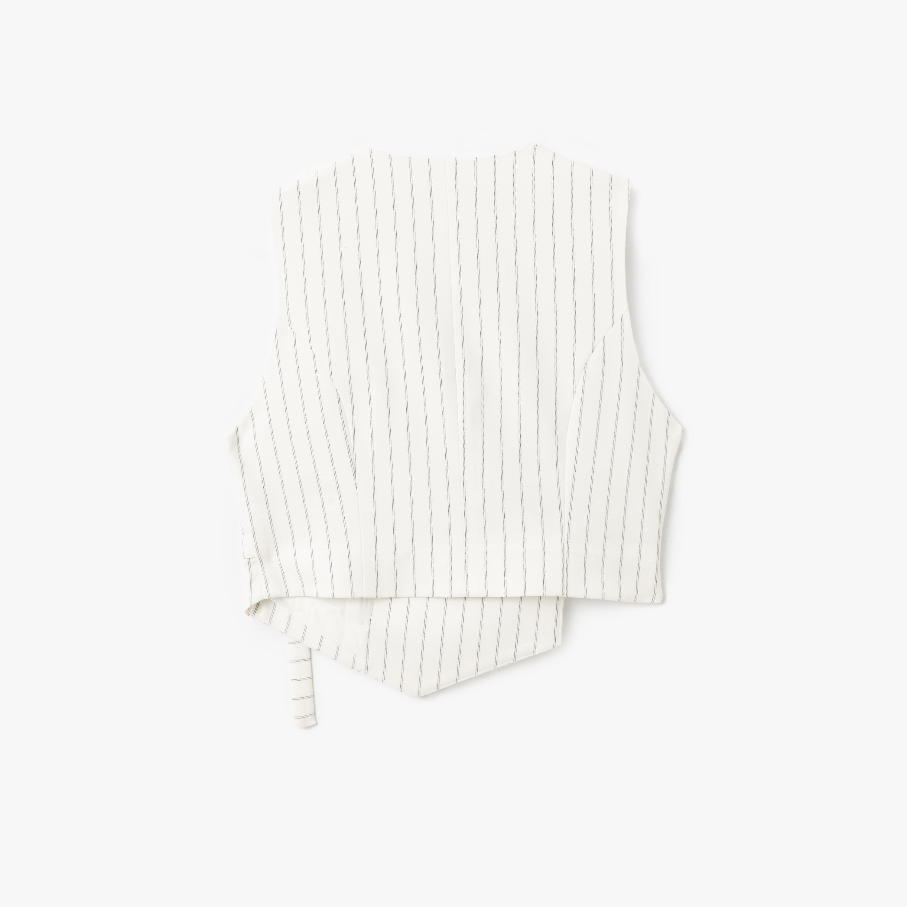 Koton Black Striped V-Neck Sleeveless Women's Vest-women-winterwear-coatsandjackets-waistcoats-image-3