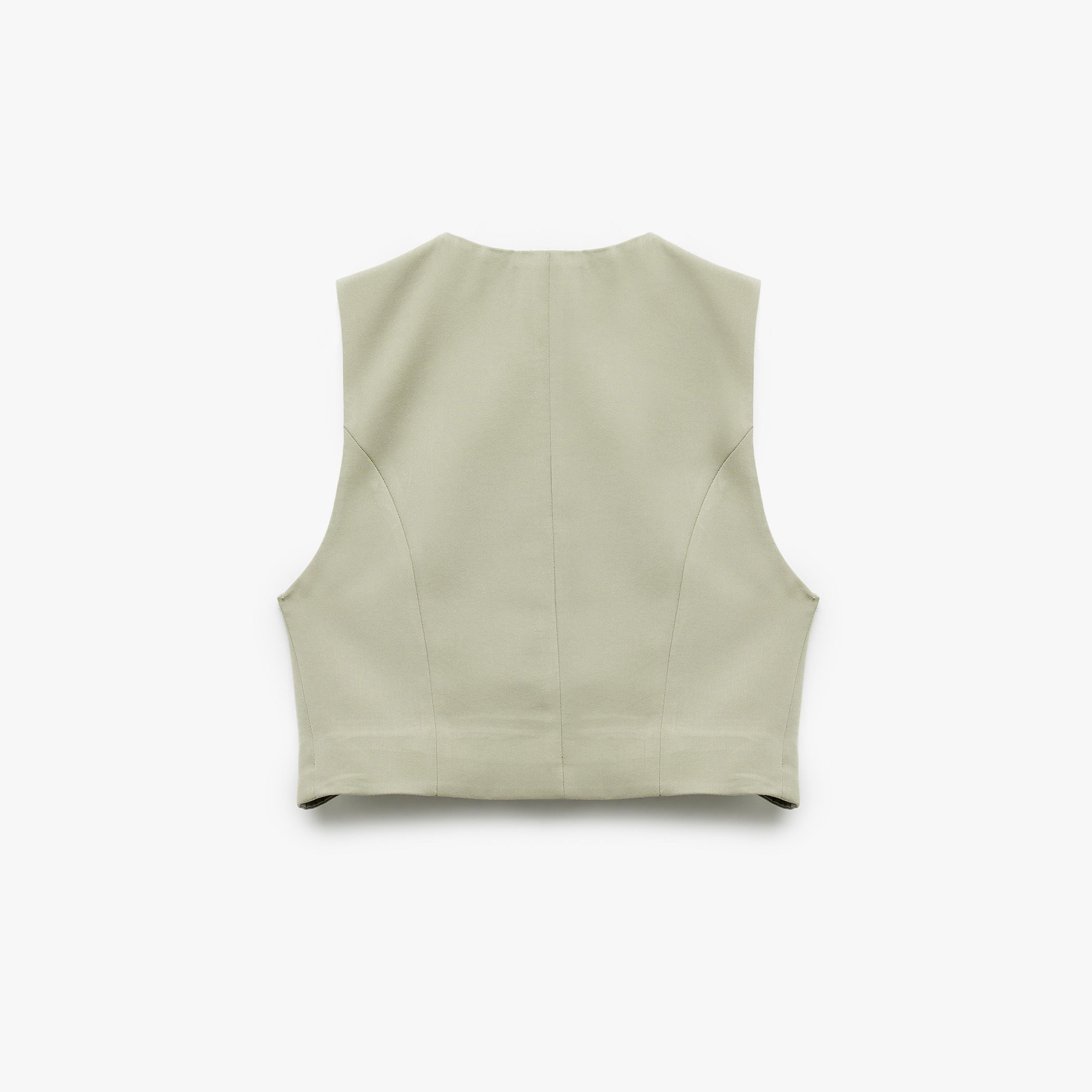 KOTON Green Modal Women's Vest-women-winterwear-coatsandjackets-waistcoats-image-5