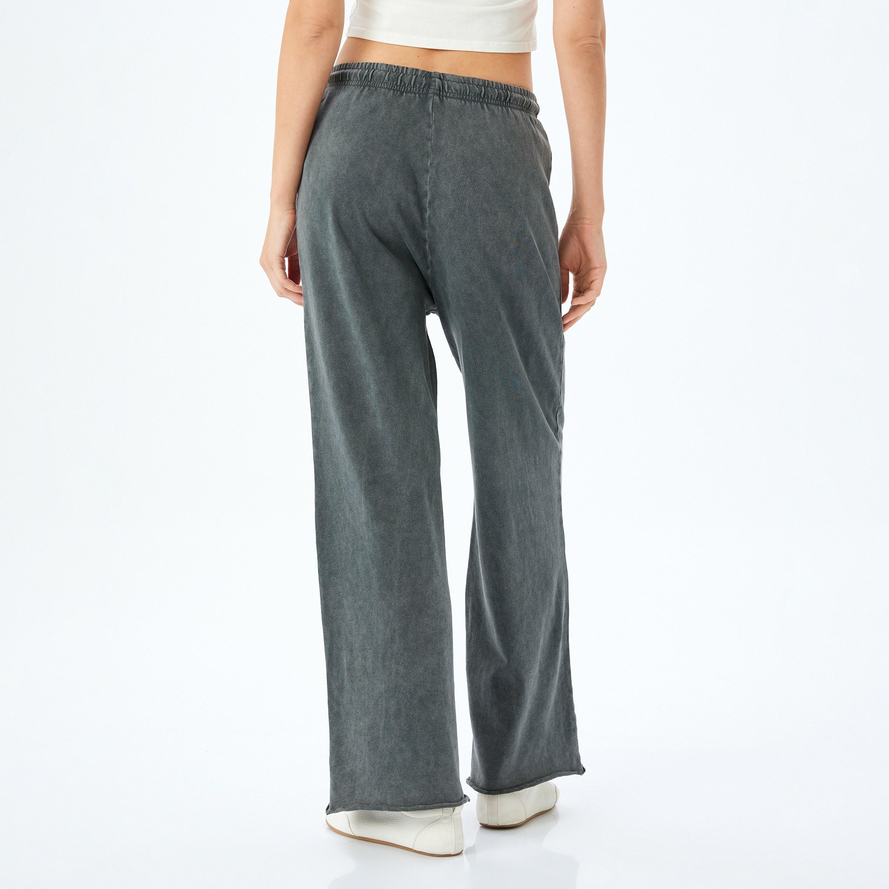Koton Grey Vintage Washed Drawstring Women's Sweatpants-women-clothing-bottoms-joggers-image-3