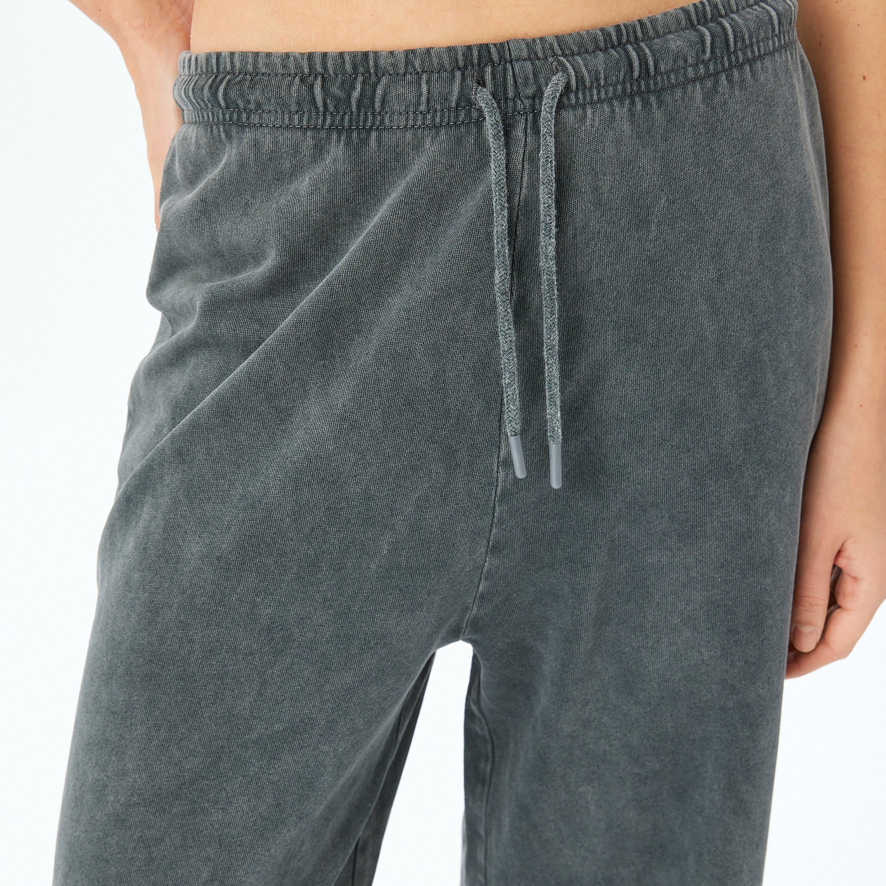 Koton Grey Vintage Washed Drawstring Women's Sweatpants-women-clothing-bottoms-joggers-image-4