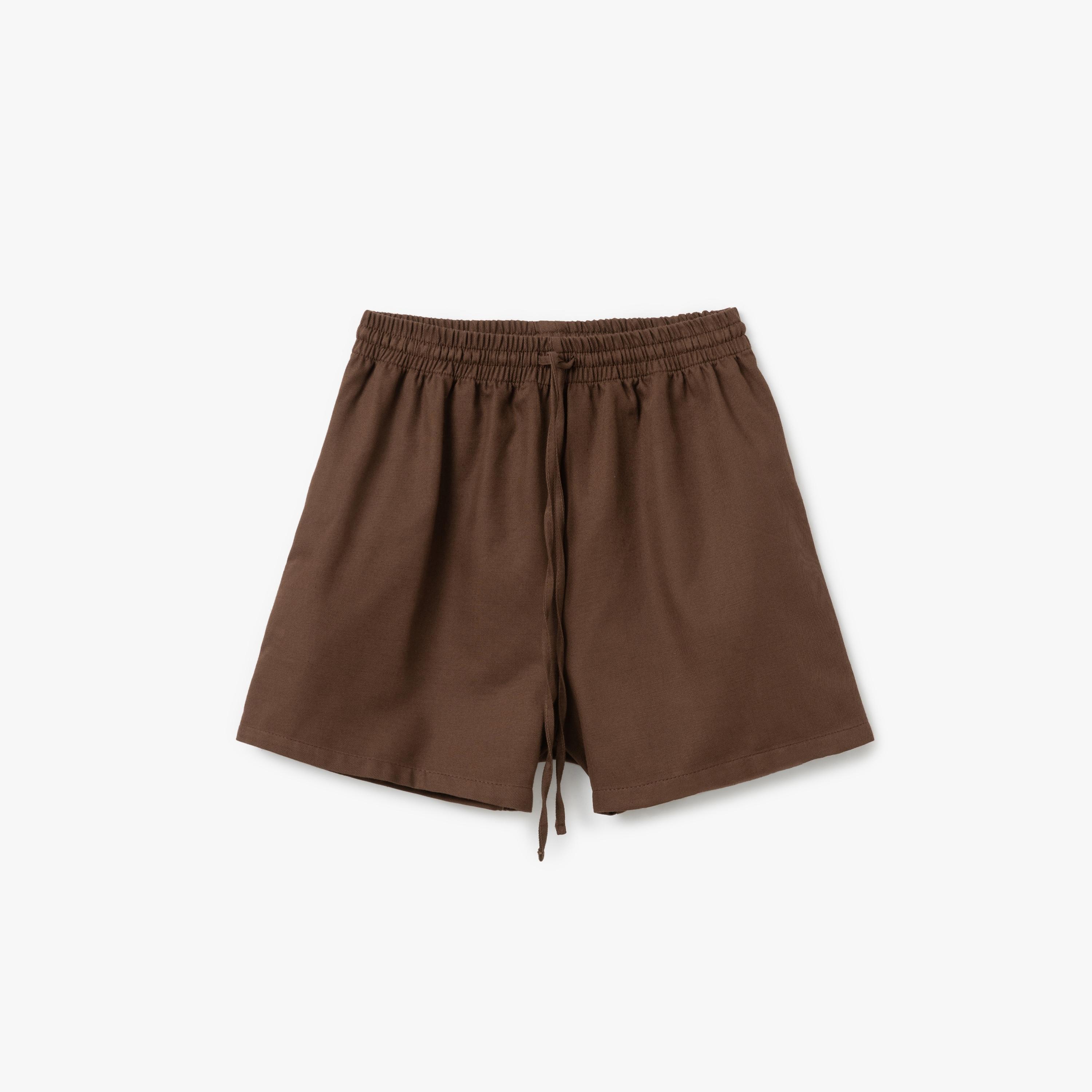 Koton Brown Plain Drawstring Women's Shorts-women-clothing-bottoms-shorts-image-3