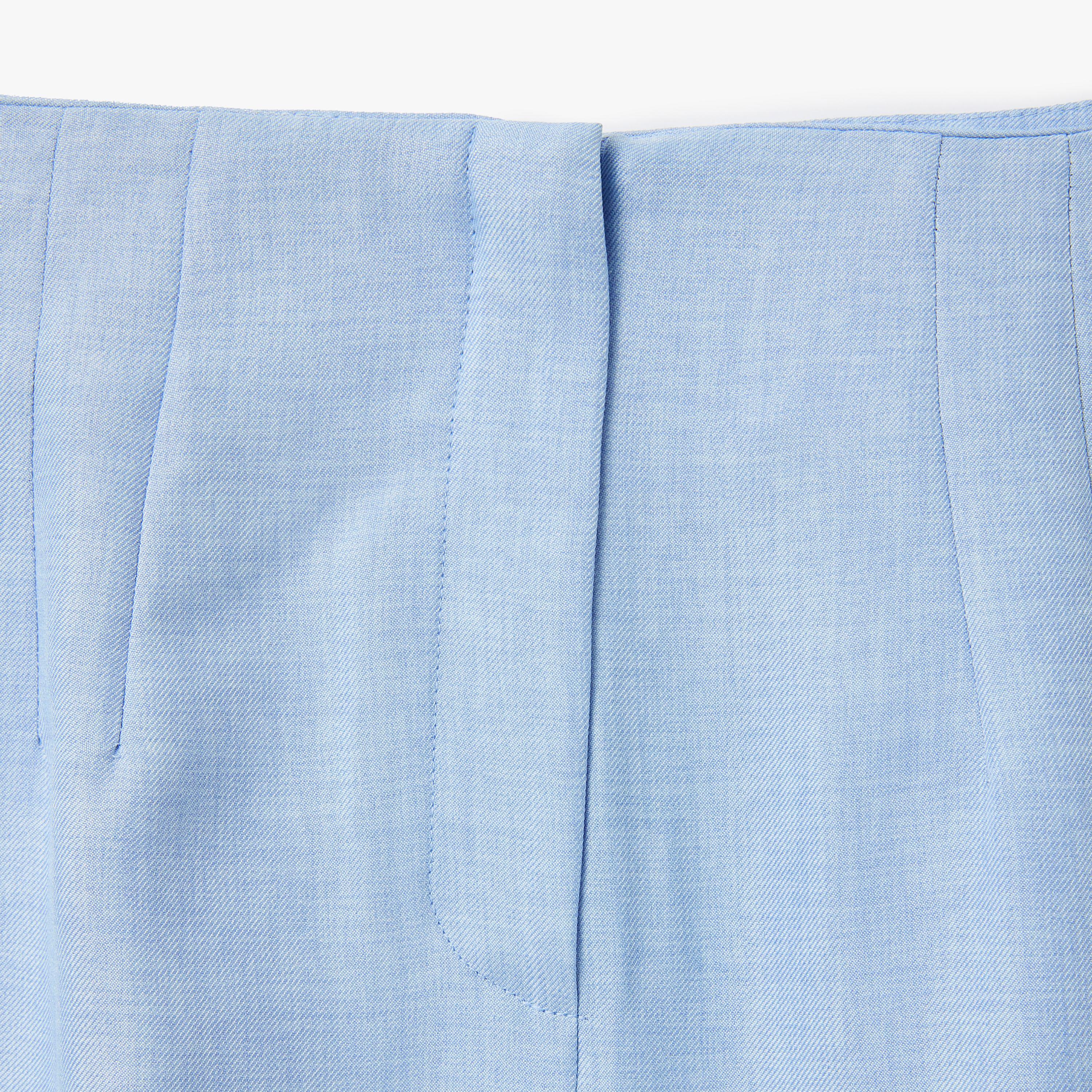 Koton Blue Plain Hook Closure Women's Trousers-women-clothing-bottoms-trousers-image-4