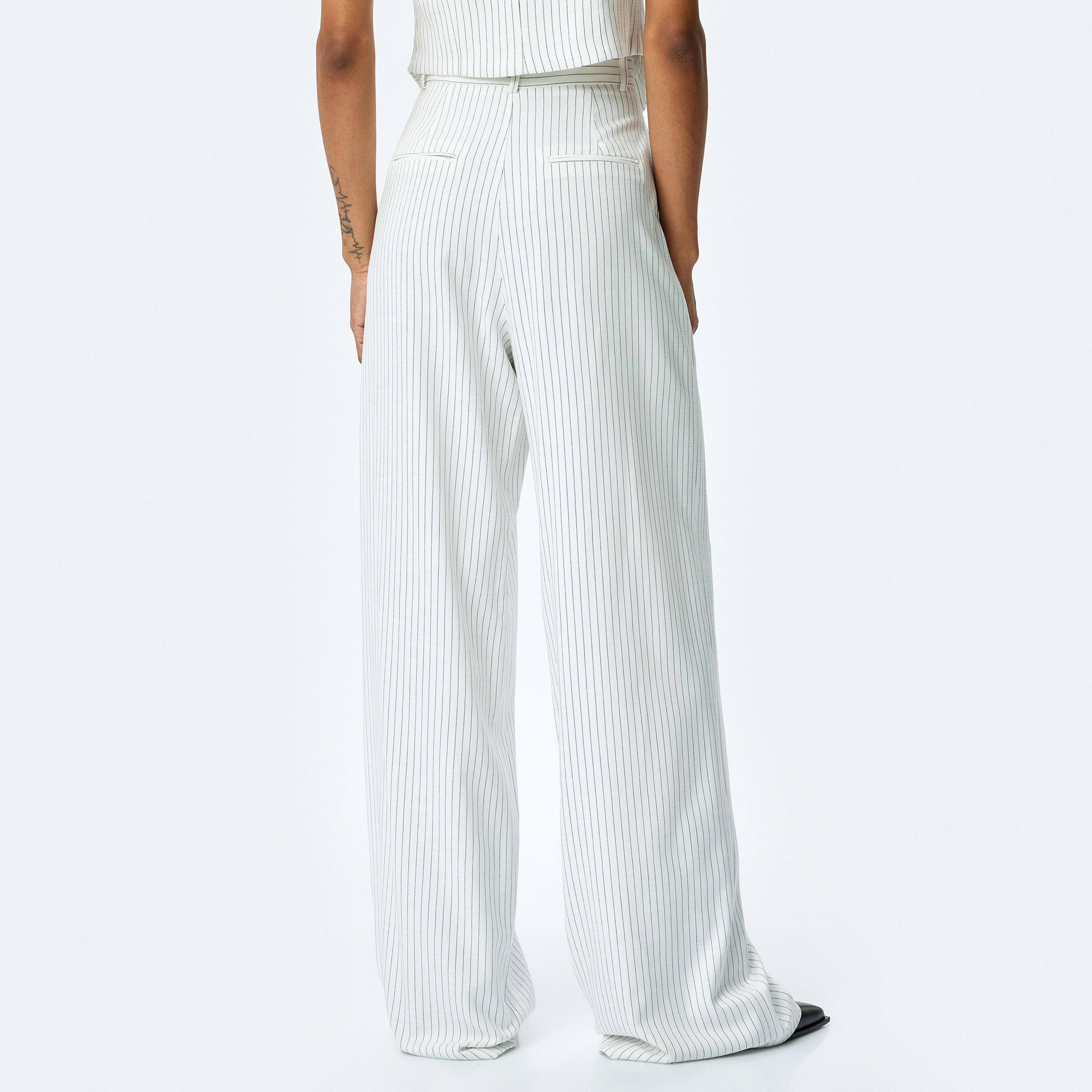 إغلاق سراويل النساء بخطاف أسود مخطط من كوتون-women-clothing-bottoms-trousers-image-3