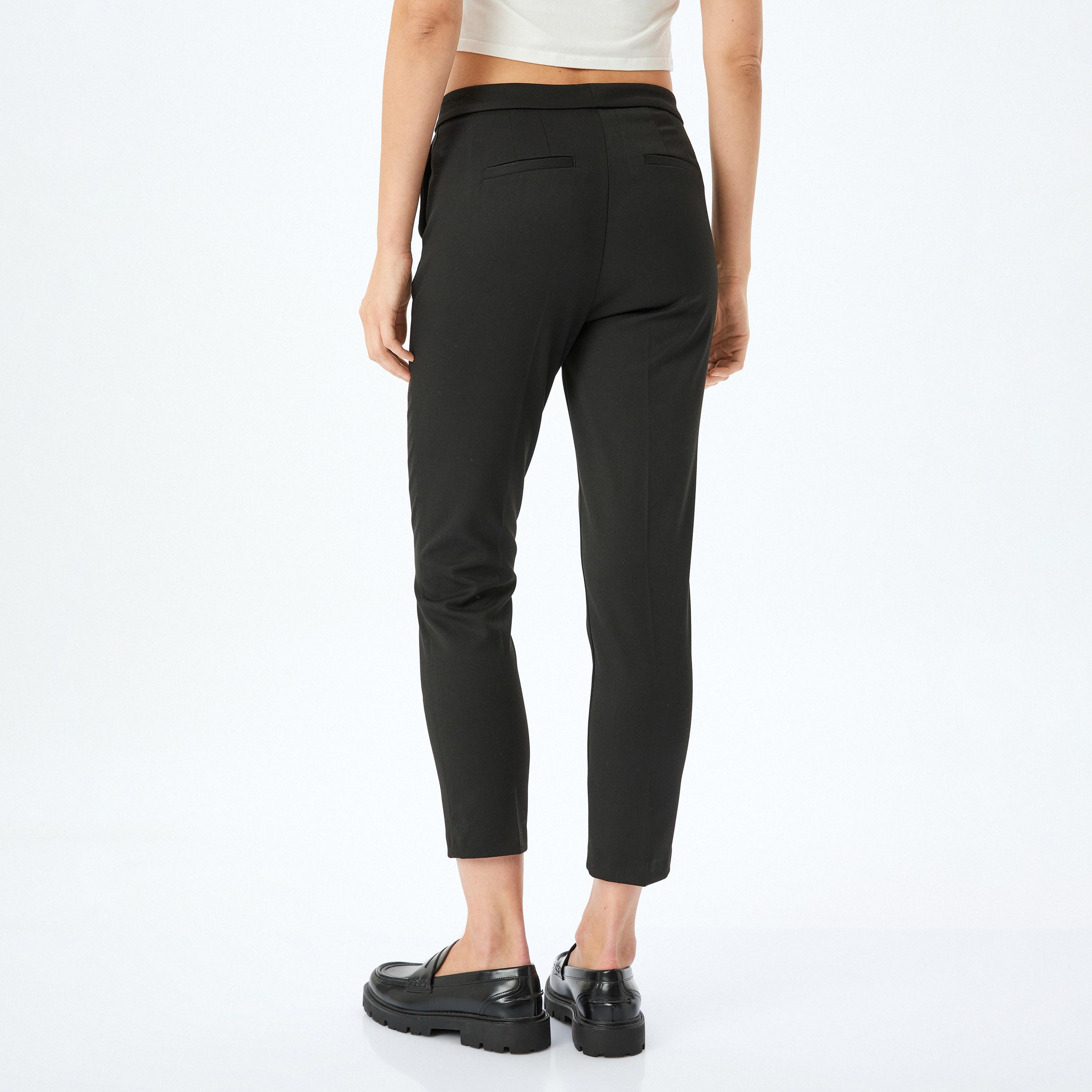 Koton Plain Hook Closure Women's Trousers-women-clothing-bottoms-trousers-image-3