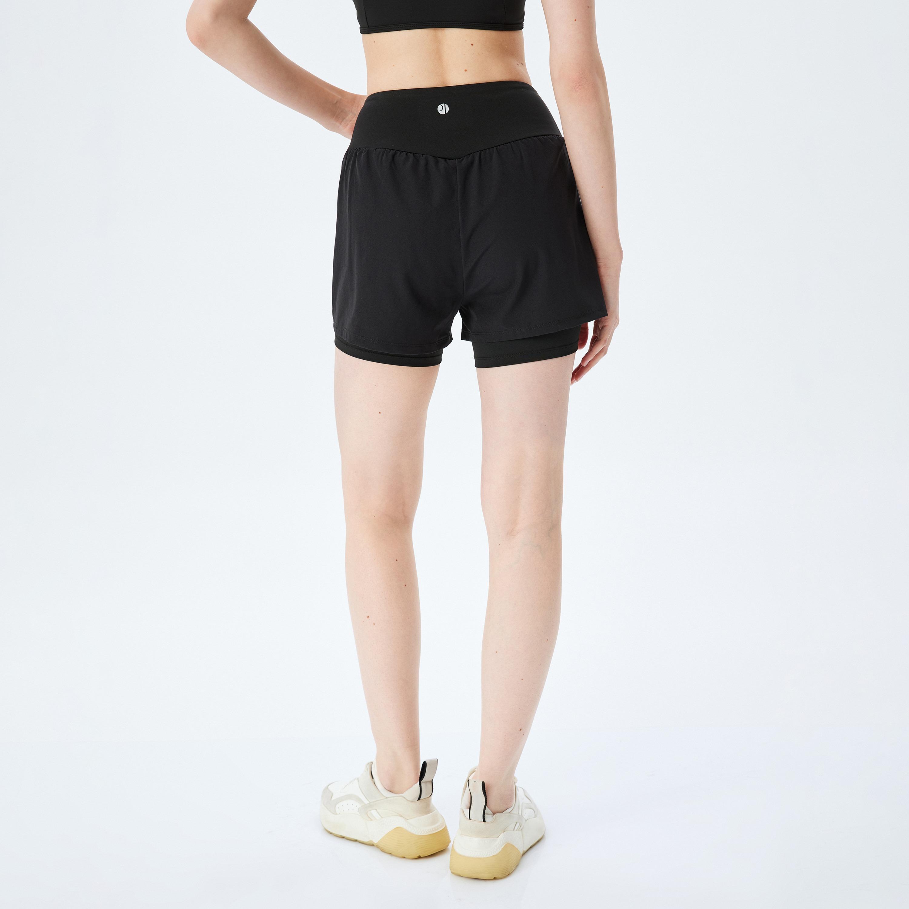 Koton Black Plain Elasticated Women's Shorts-women-clothing-sportswearandactivewear-activewearshorts-image-3