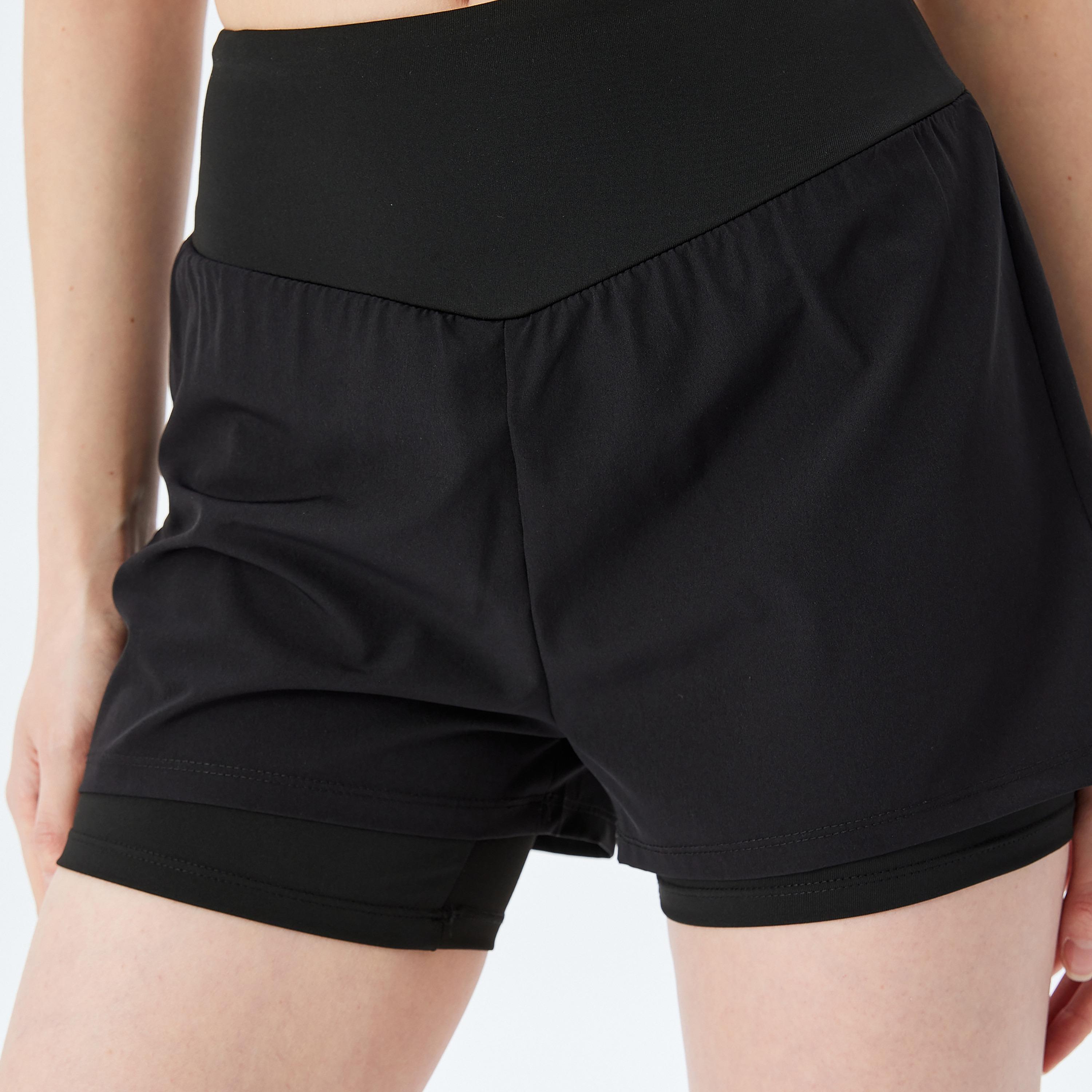 Koton Black Plain Elasticated Women's Shorts-women-clothing-sportswearandactivewear-activewearshorts-image-4