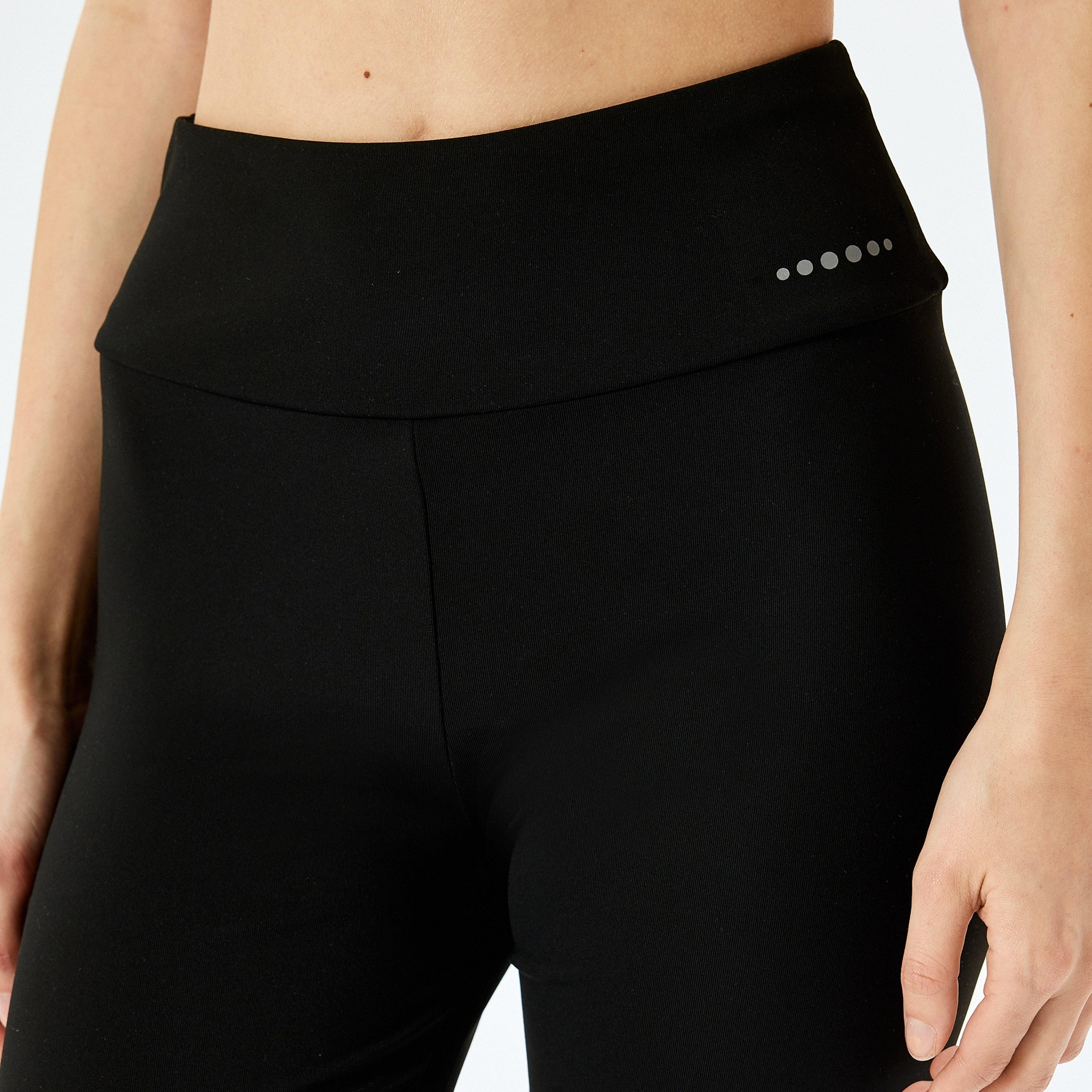 KOTON Black Women's High-Rise Shorts-women-clothing-sportswearandactivewear-activewearshorts-image-5