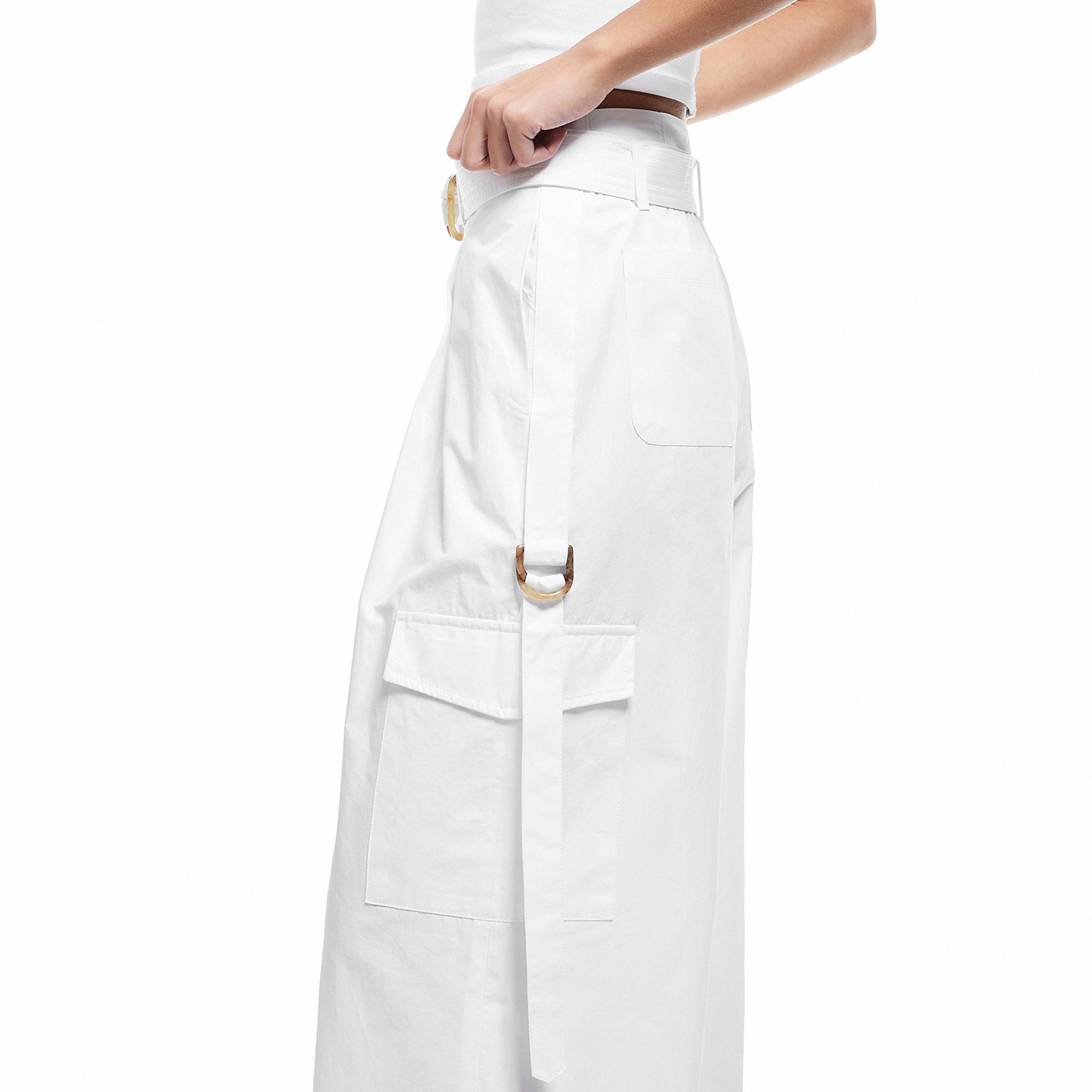 KOTON White Cotton Zip Fly Wide Leg Women's Trousers-women-clothing-bottoms-trousers-image-4