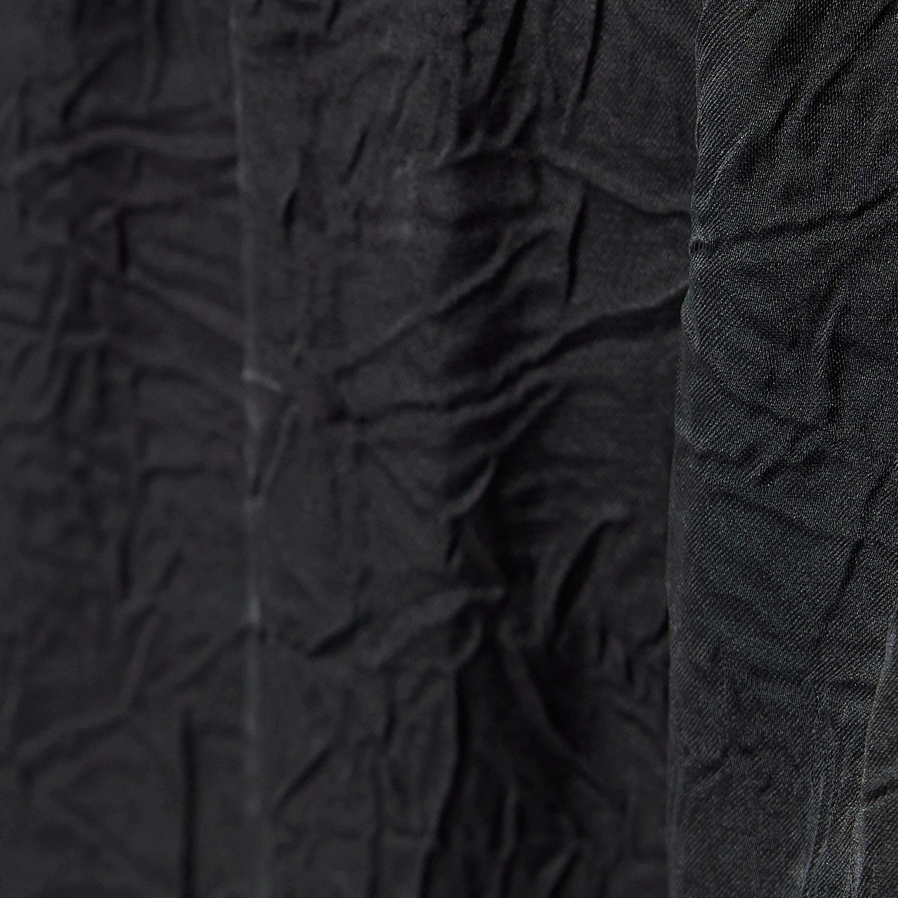 Koton Black Crinkled Elasticated Waist Women's Trousers-women-clothing-bottoms-trousers-image-5