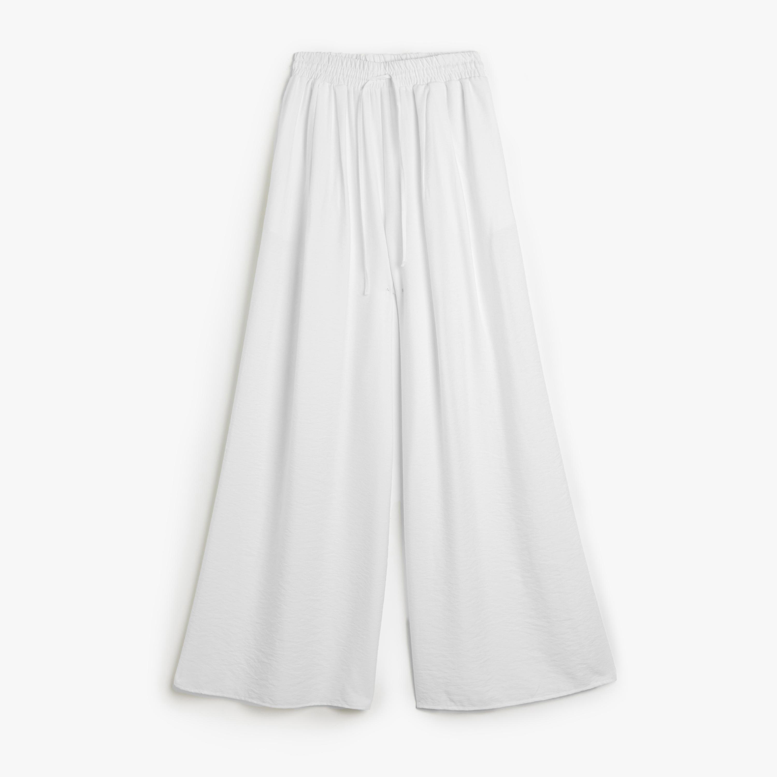 Koton White Plain Drawstring Women's Trousers-women-clothing-bottoms-trousers-image-4
