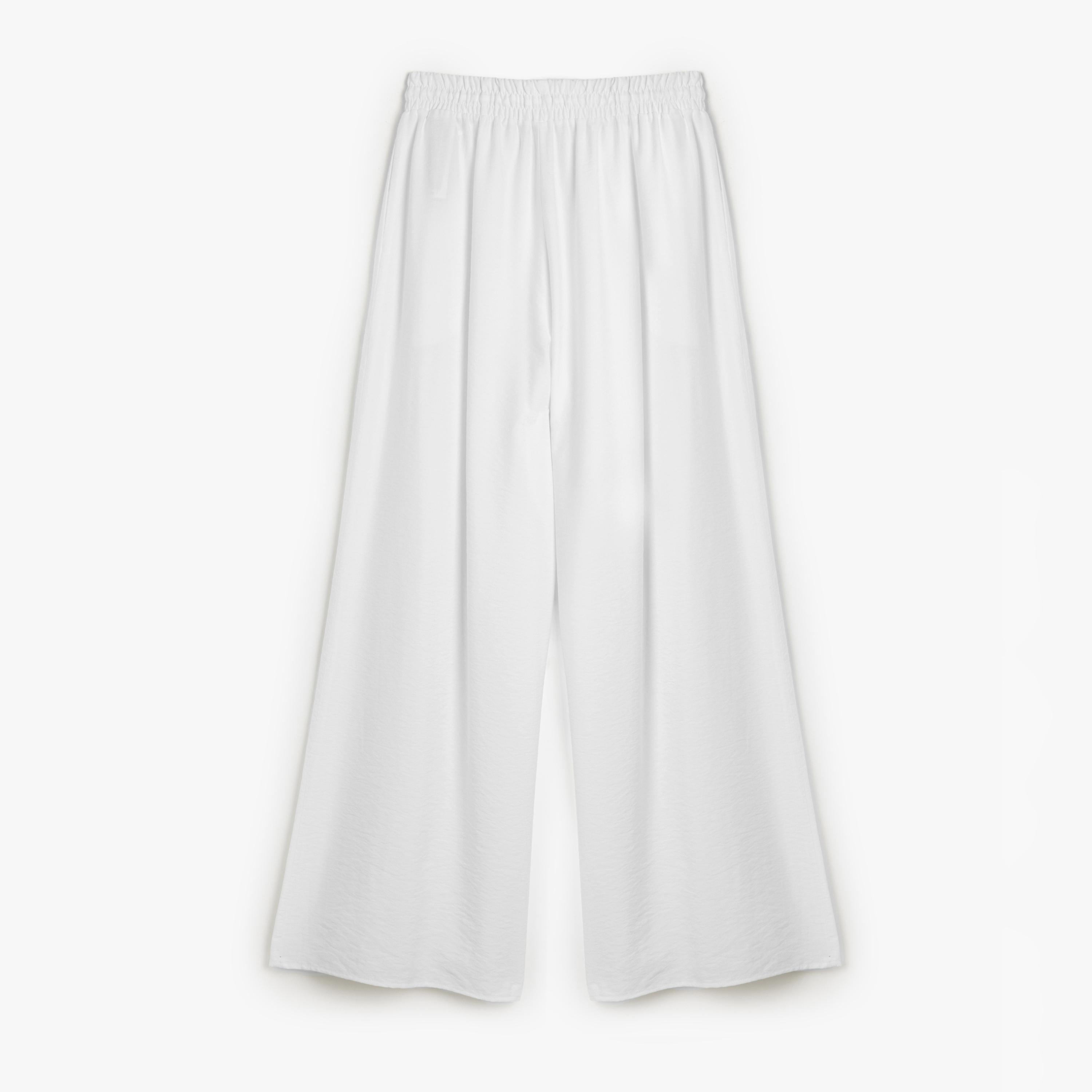 Koton White Plain Drawstring Women's Trousers-women-clothing-bottoms-trousers-image-5