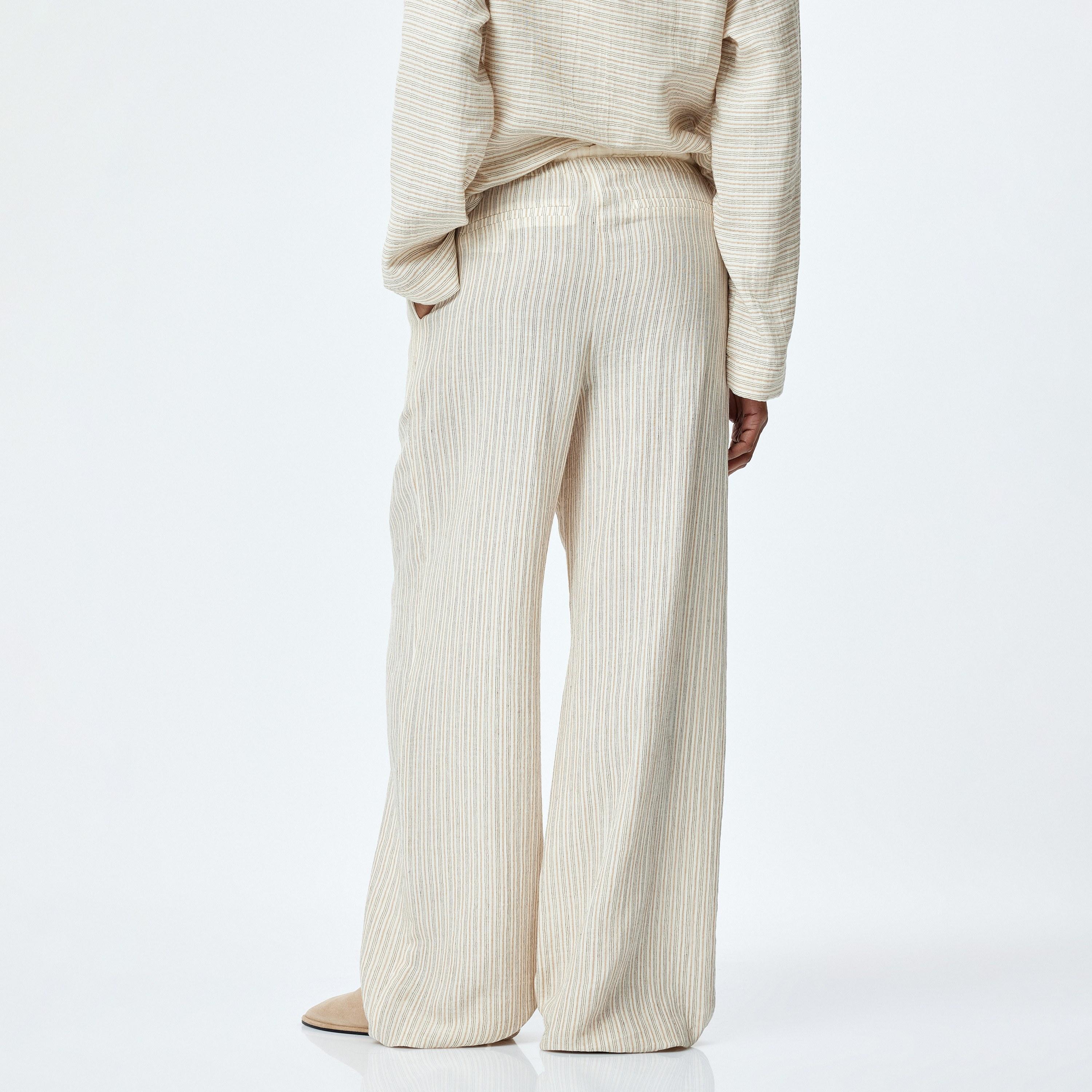 Koton Brown Striped Drawstring Women's Trousers-women-clothing-bottoms-trousers-image-3