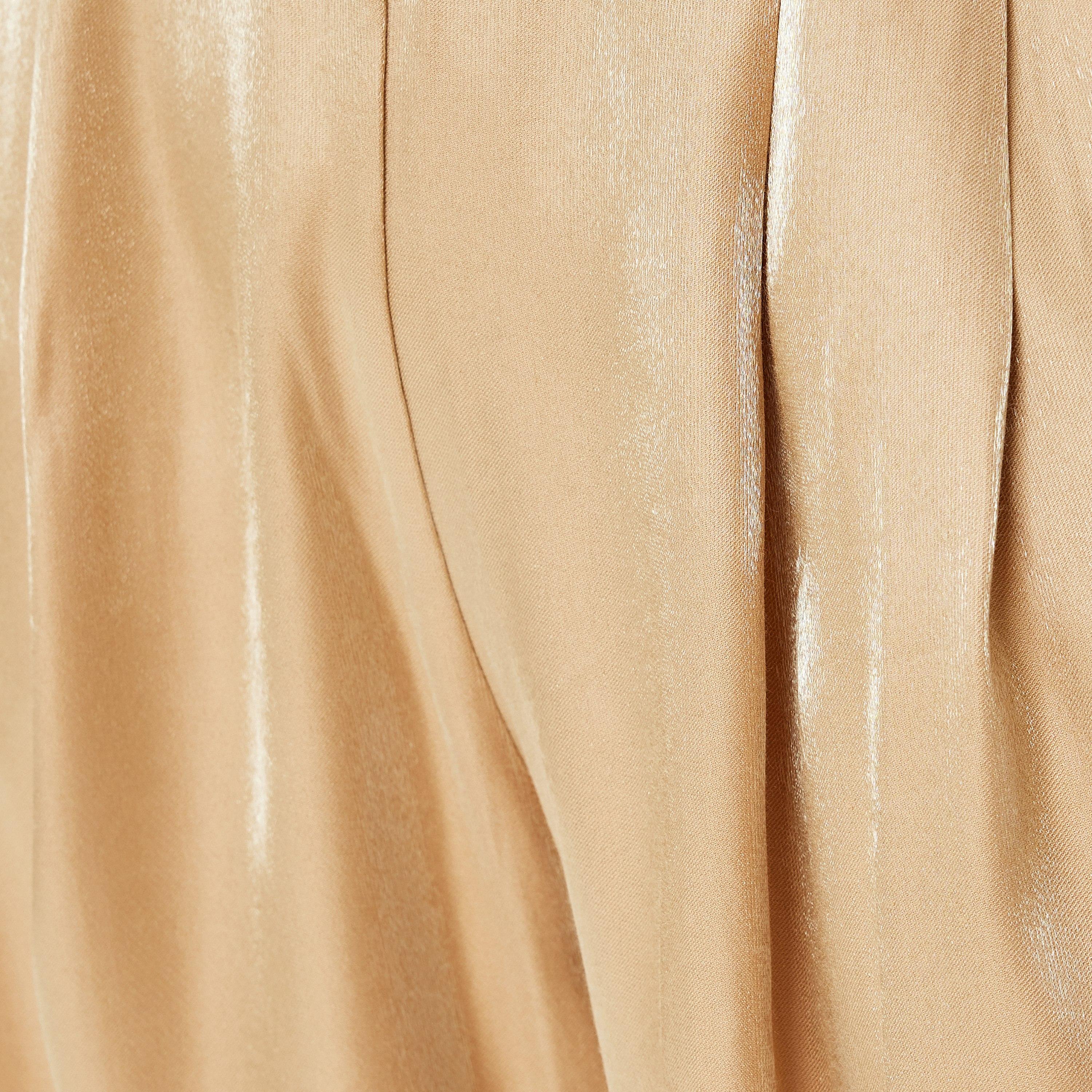 Koton Brown Shiny Elasticated Waist Women's Trousers-women-clothing-bottoms-trousers-image-5