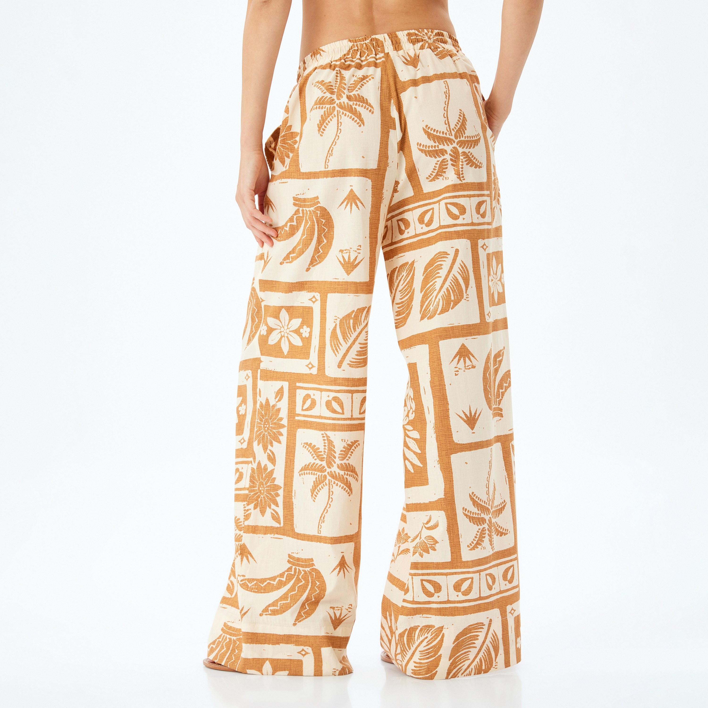 Koton Orange Printed Drawstring Women's Trousers-women-clothing-bottoms-trousers-image-3