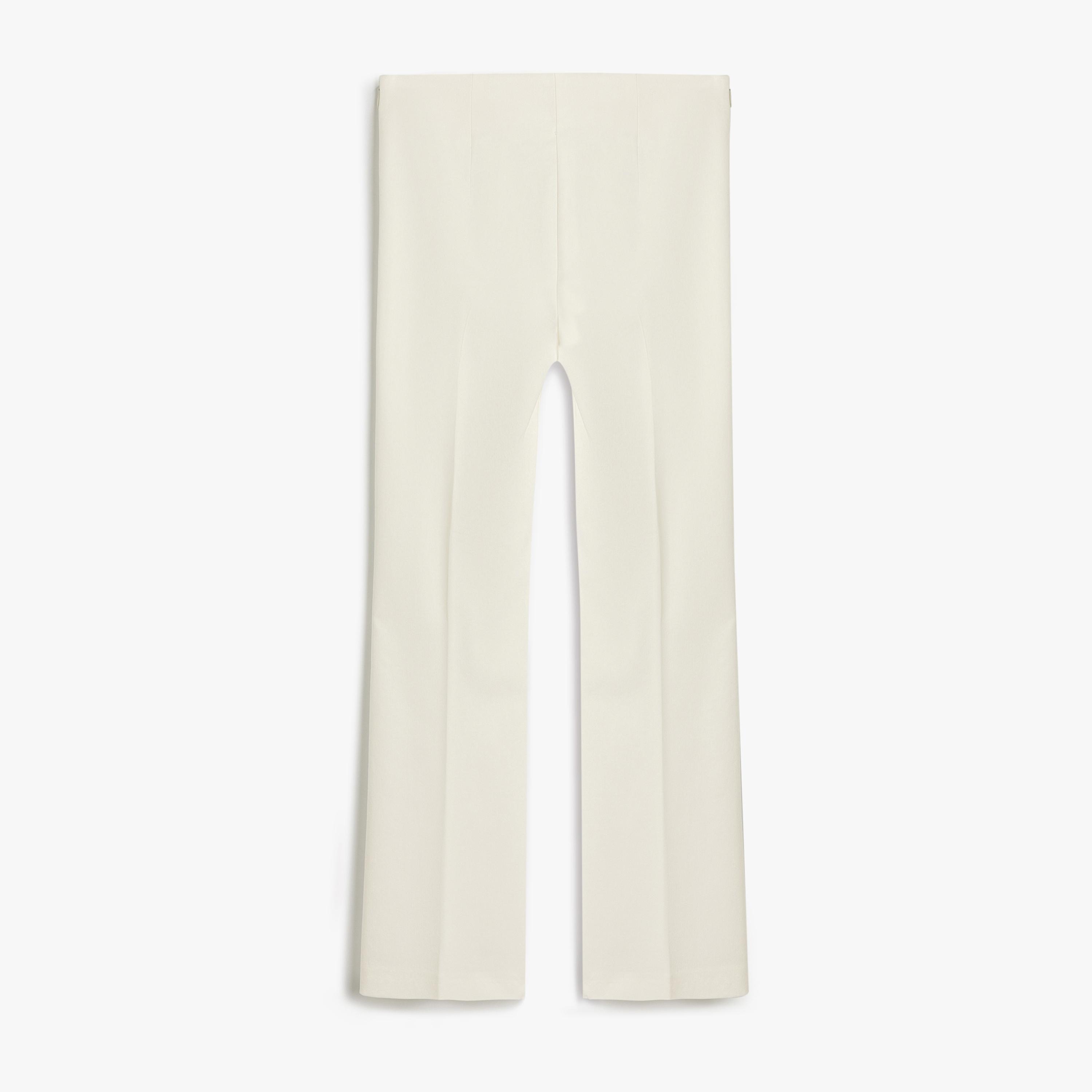 Koton White Plain Concealed Zip Women's Trousers-women-clothing-bottoms-trousers-image-4