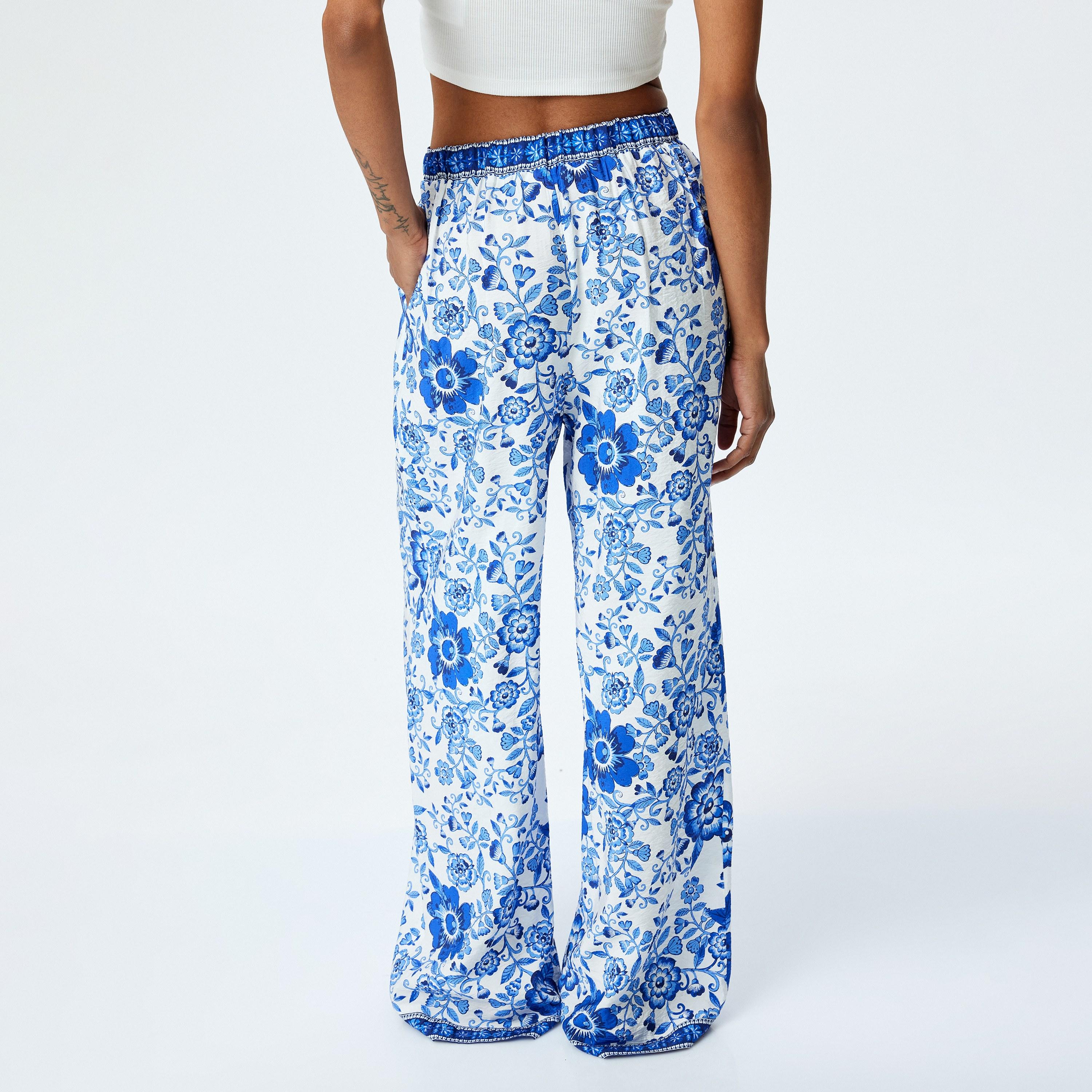 بنطلون نسائي بسحاب مخفي بنقشة أزرق أزرق من كوتون-women-clothing-bottoms-trousers-image-3