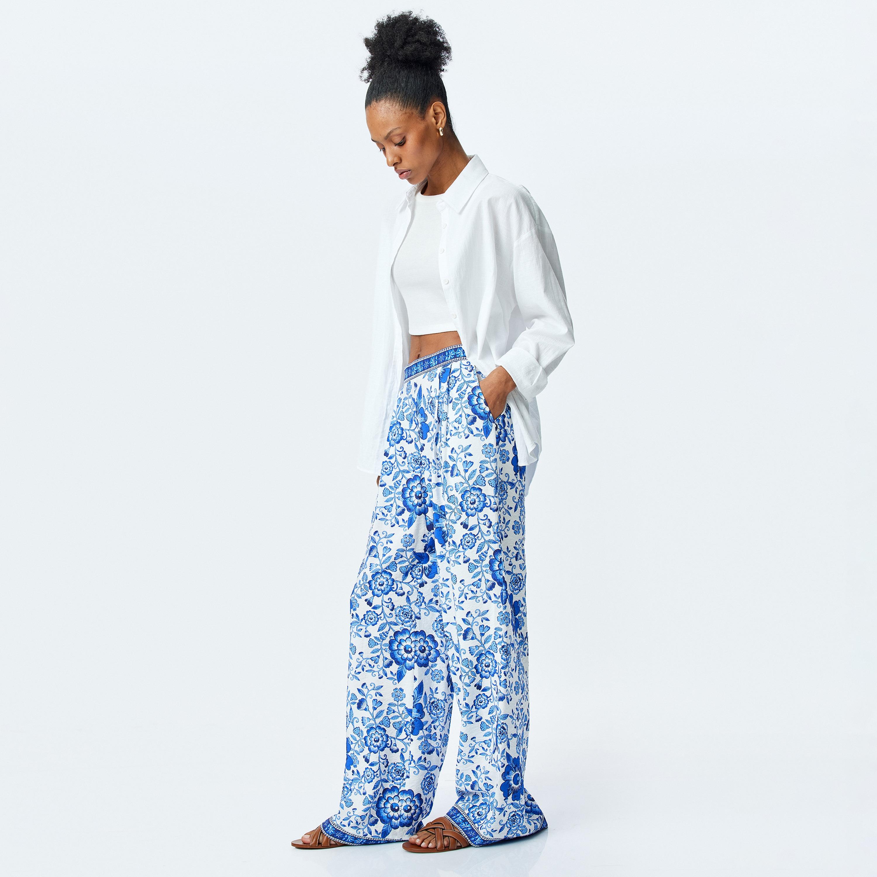 بنطلون نسائي بسحاب مخفي بنقشة أزرق أزرق من كوتون-women-clothing-bottoms-trousers-image-5
