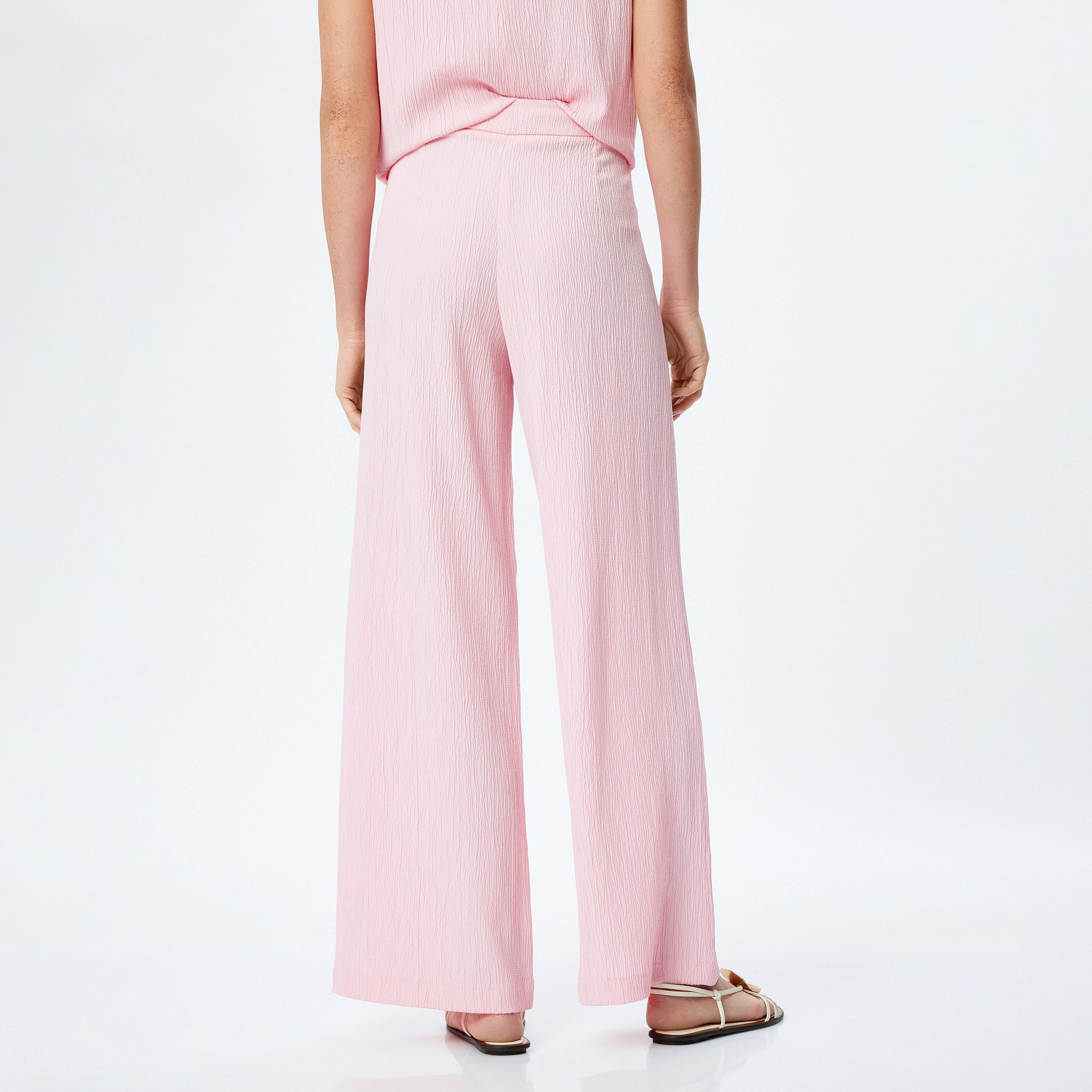 Koton Pink Crinkled Women's Trousers-women-clothing-bottoms-trousers-image-3