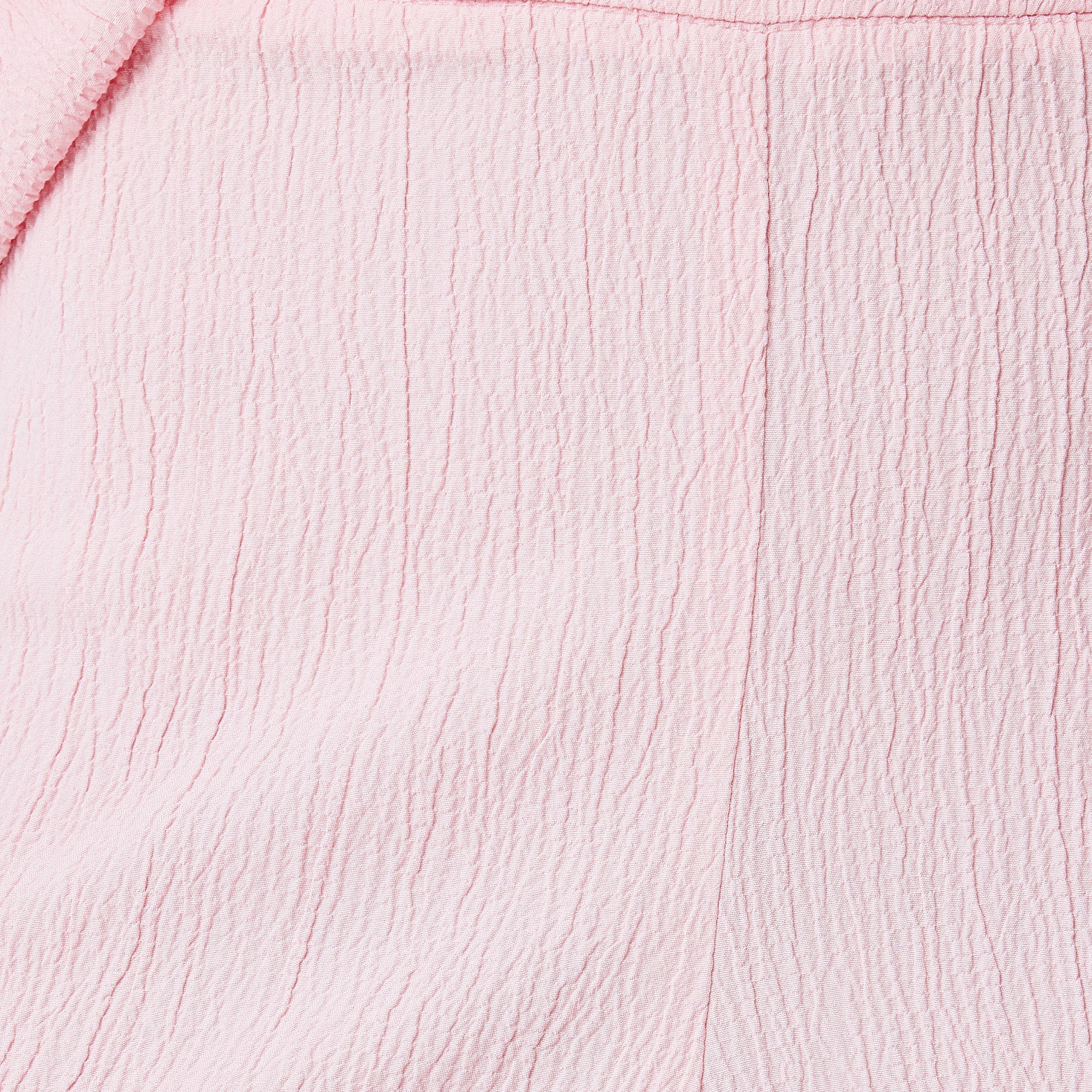 Koton Pink Crinkled Women's Trousers-women-clothing-bottoms-trousers-image-5