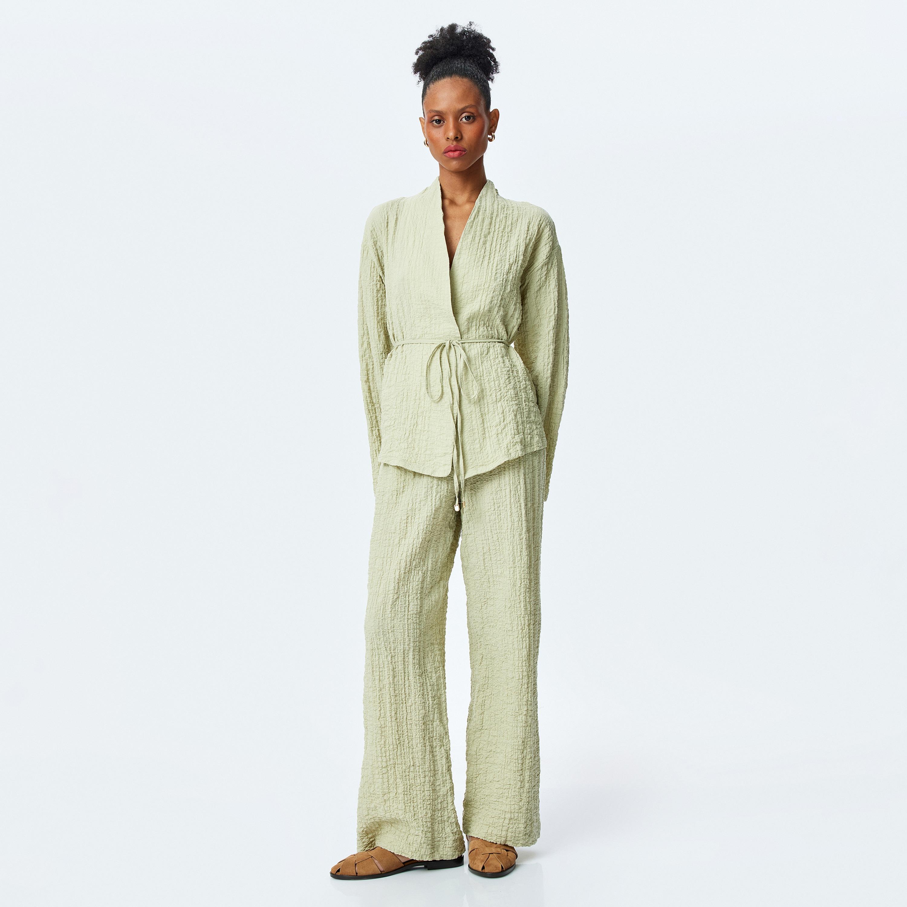 بنطلون نسائي واسع الساق المجعدة كوتون-women-clothing-bottoms-trousers-image-2