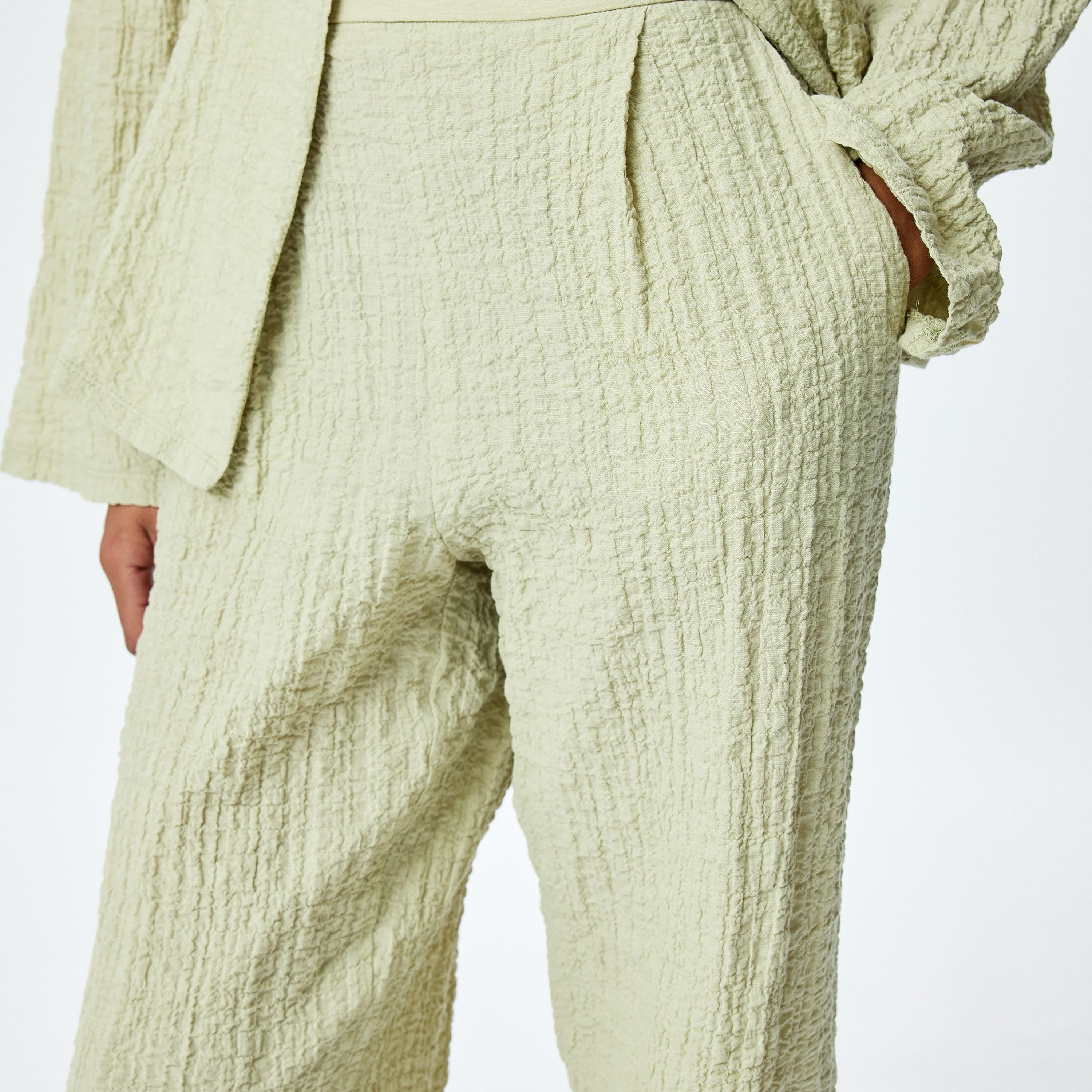 بنطلون نسائي واسع الساق المجعدة كوتون-women-clothing-bottoms-trousers-image-4