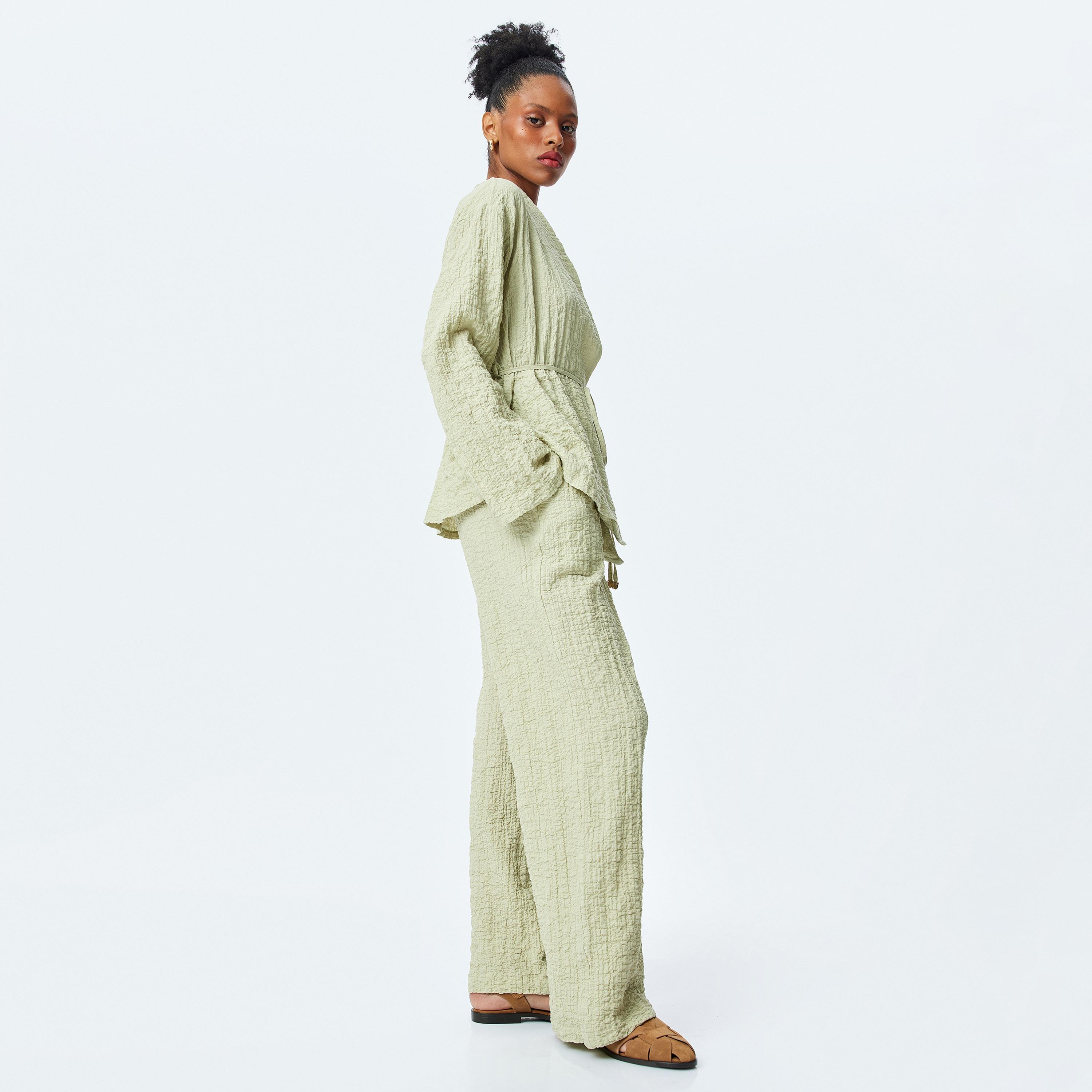 بنطلون نسائي واسع الساق المجعدة كوتون-women-clothing-bottoms-trousers-image-5