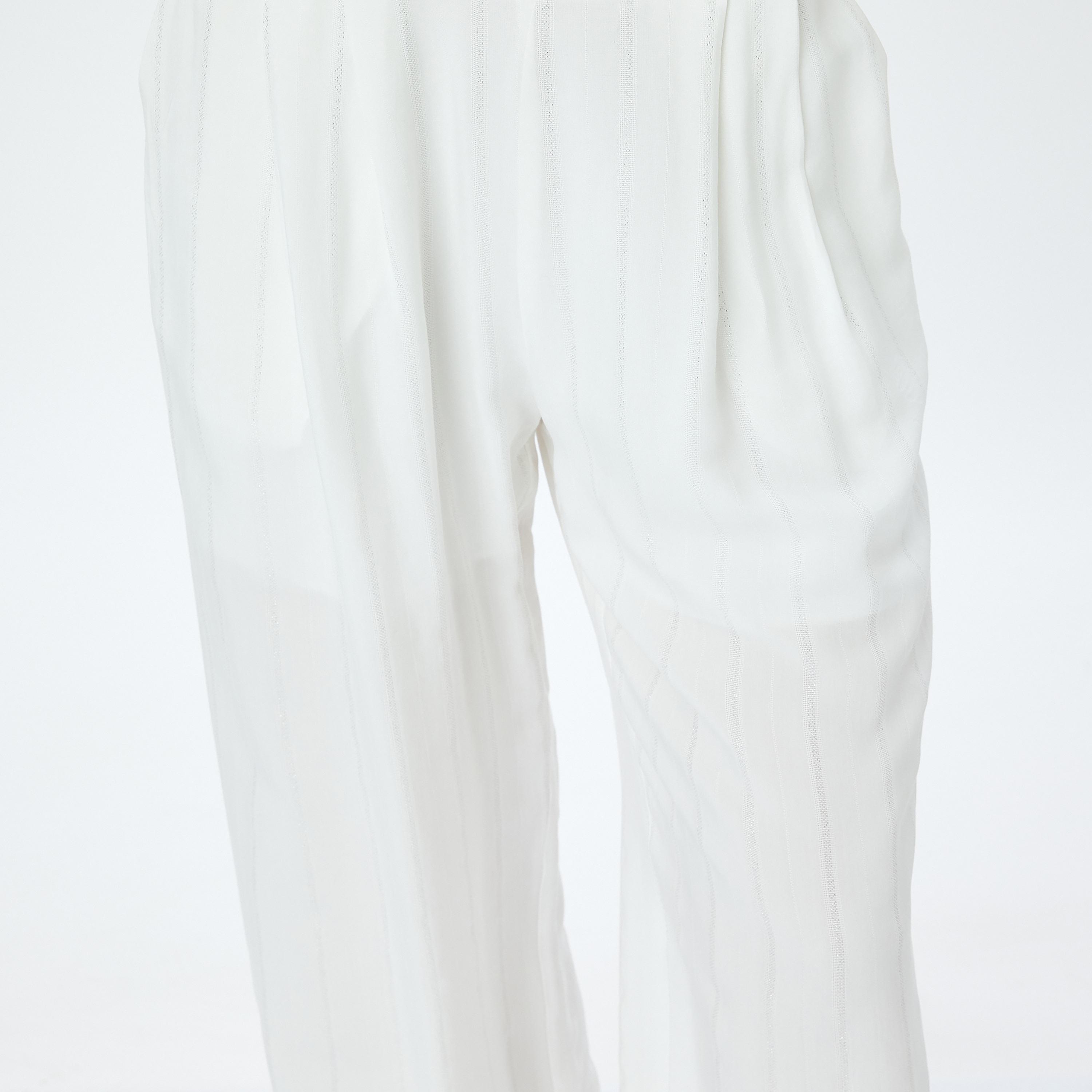 Koton White Striped Women's Trousers-women-clothing-bottoms-trousers-image-4