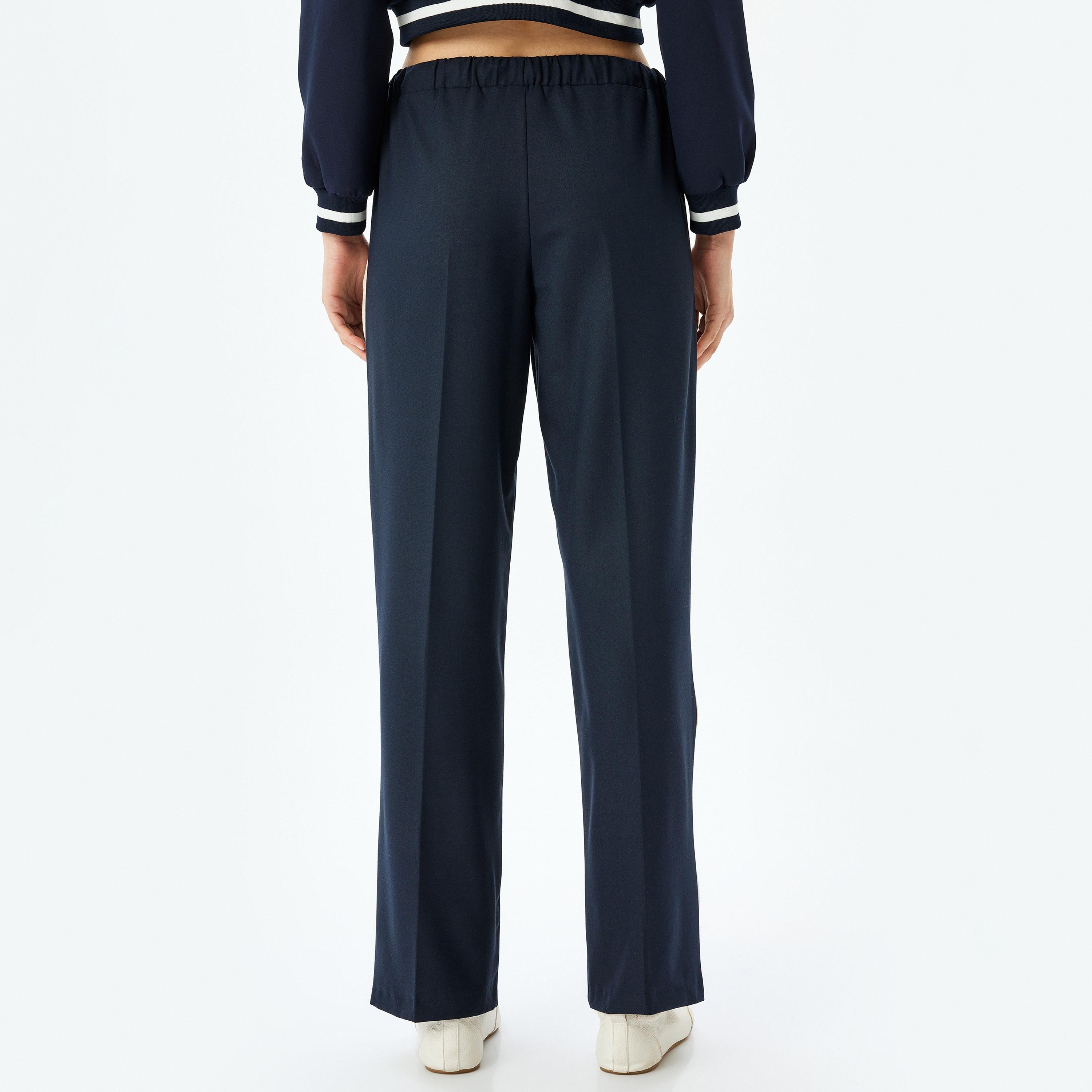 Koton Dark Blue Side Tape Drawstring Women's Trousers-women-clothing-bottoms-trousers-image-3