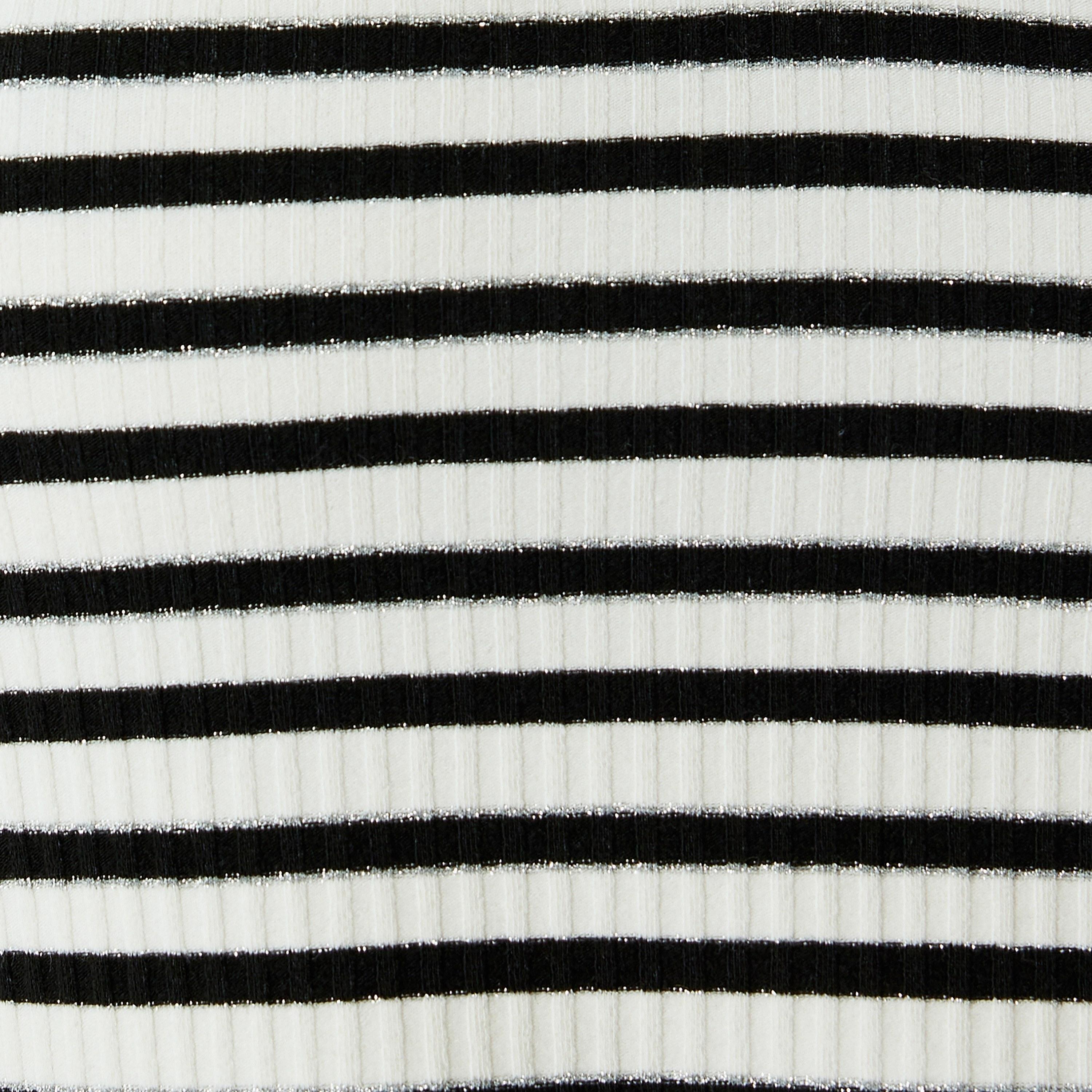 Koton Black Striped Collared Short Sleeves Women's T-Shirt-women-clothing-tshirts-image-5