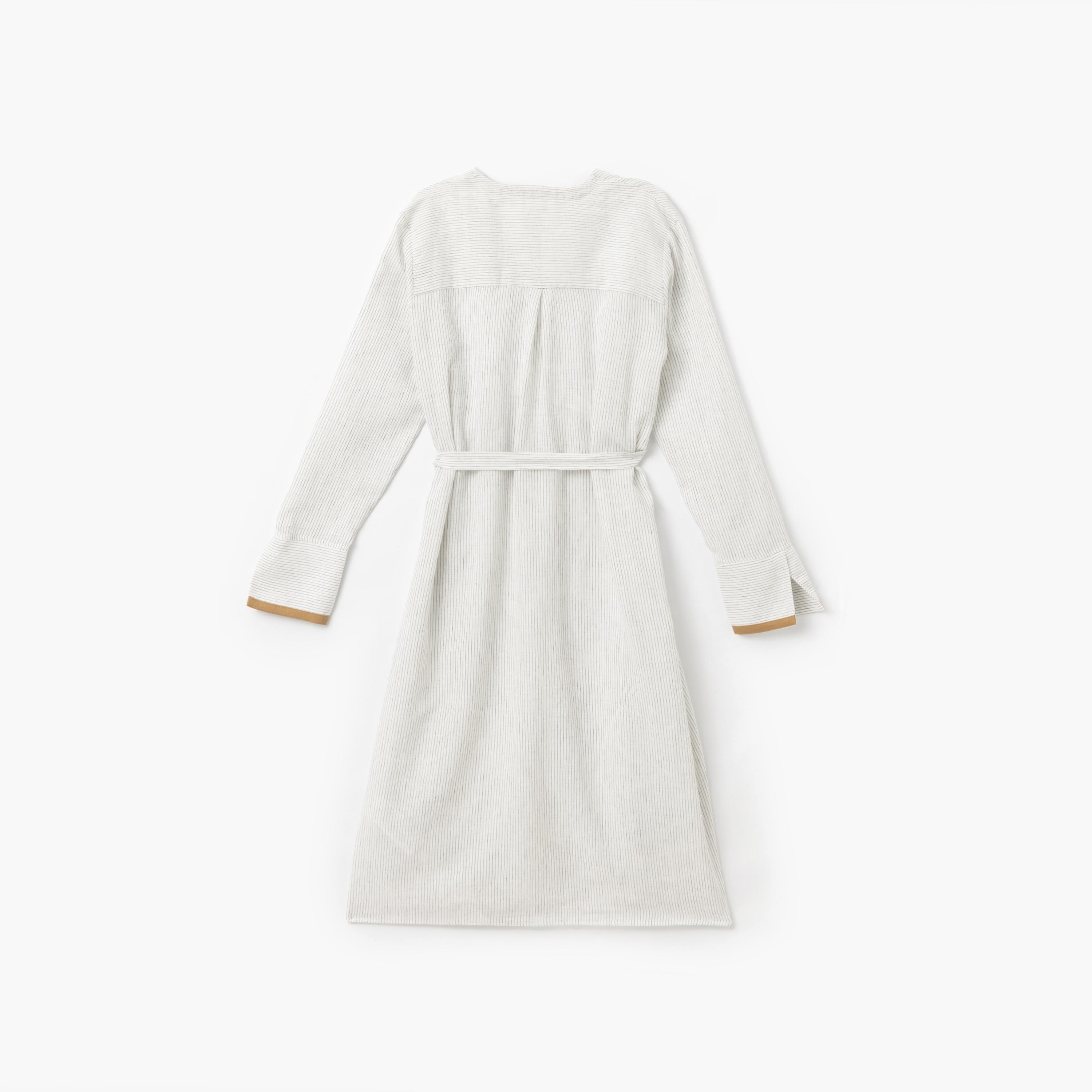 Koton White Striped V-Neck Long Sleeves Women's Kimono-women-clothing-shirtsandblouses-blouses-image-4