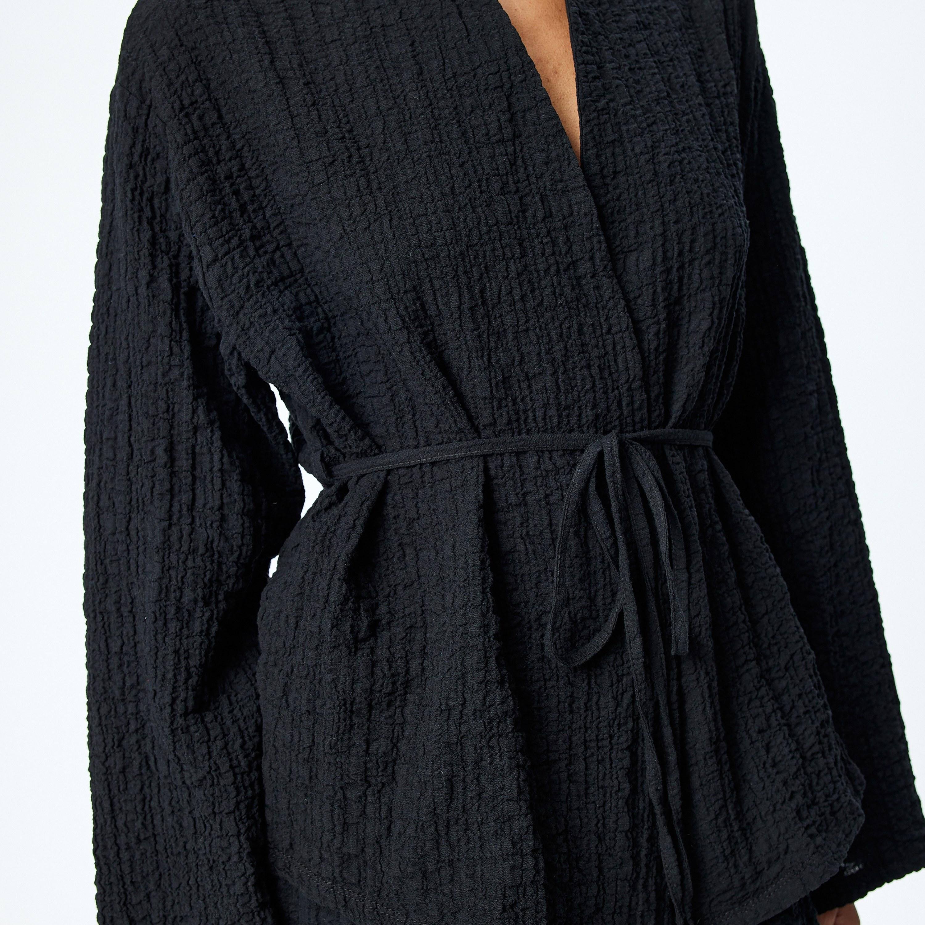 Koton Crinkled Shawl Wide Sleeves Women's Kimono Top-women-clothing-shirtsandblouses-blouses-image-4