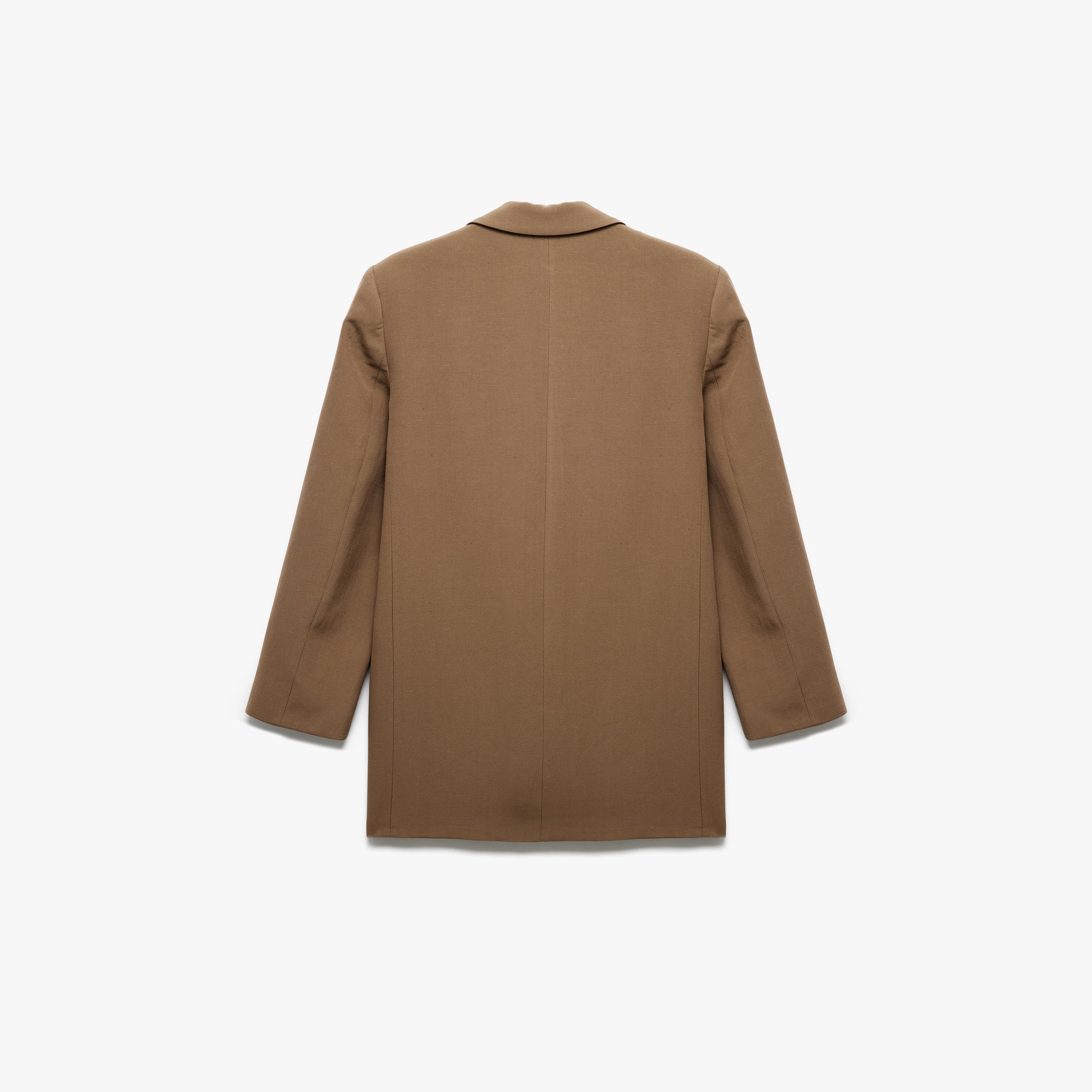 KOTON Brown Lapel Collar Women's Blazer-women-clothing-coatsandjackets-blazers-image-4