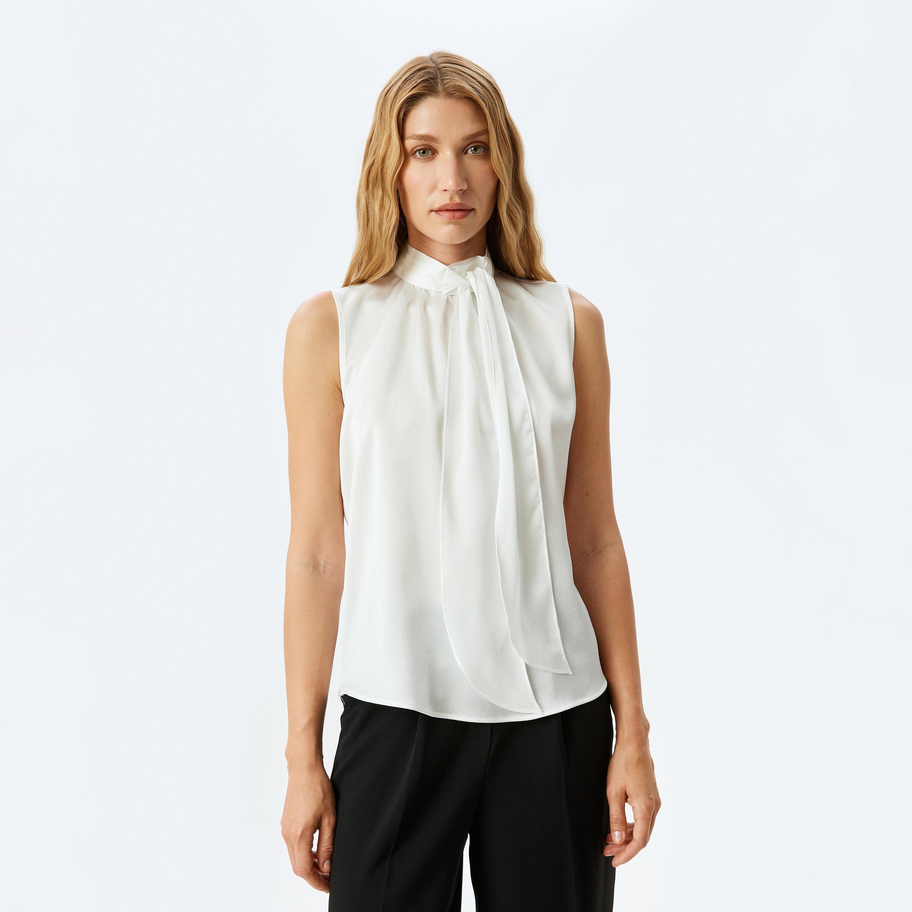 قميص نسائي بدون أكمام برقبة من الساتان بنسيج كوتون-women-clothing-shirtsandblouses-blouses-image-1