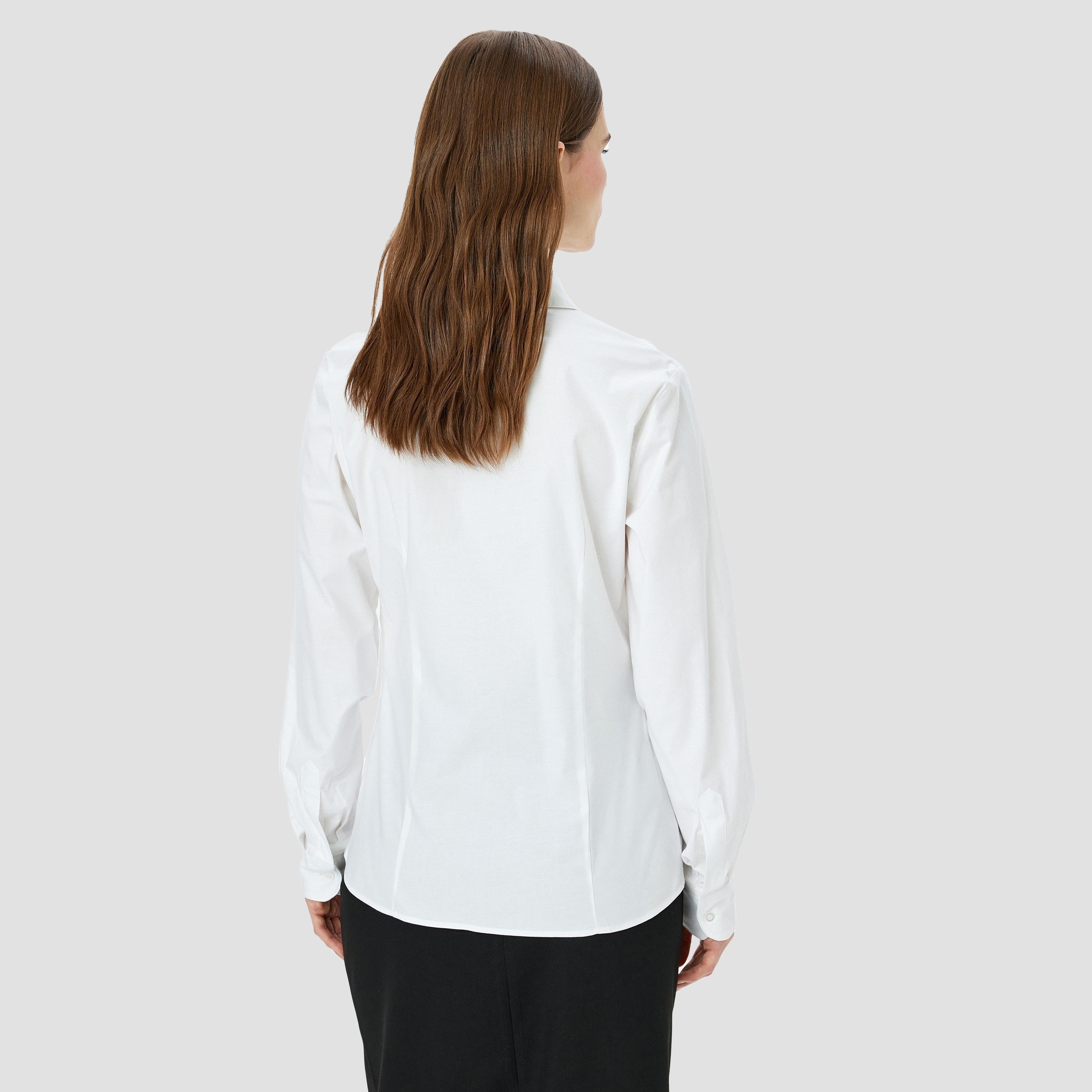 Koton White Plain Spread Collar Long Sleeves Women's Shirt-women-clothing-shirtsandblouses-shirts-image-3
