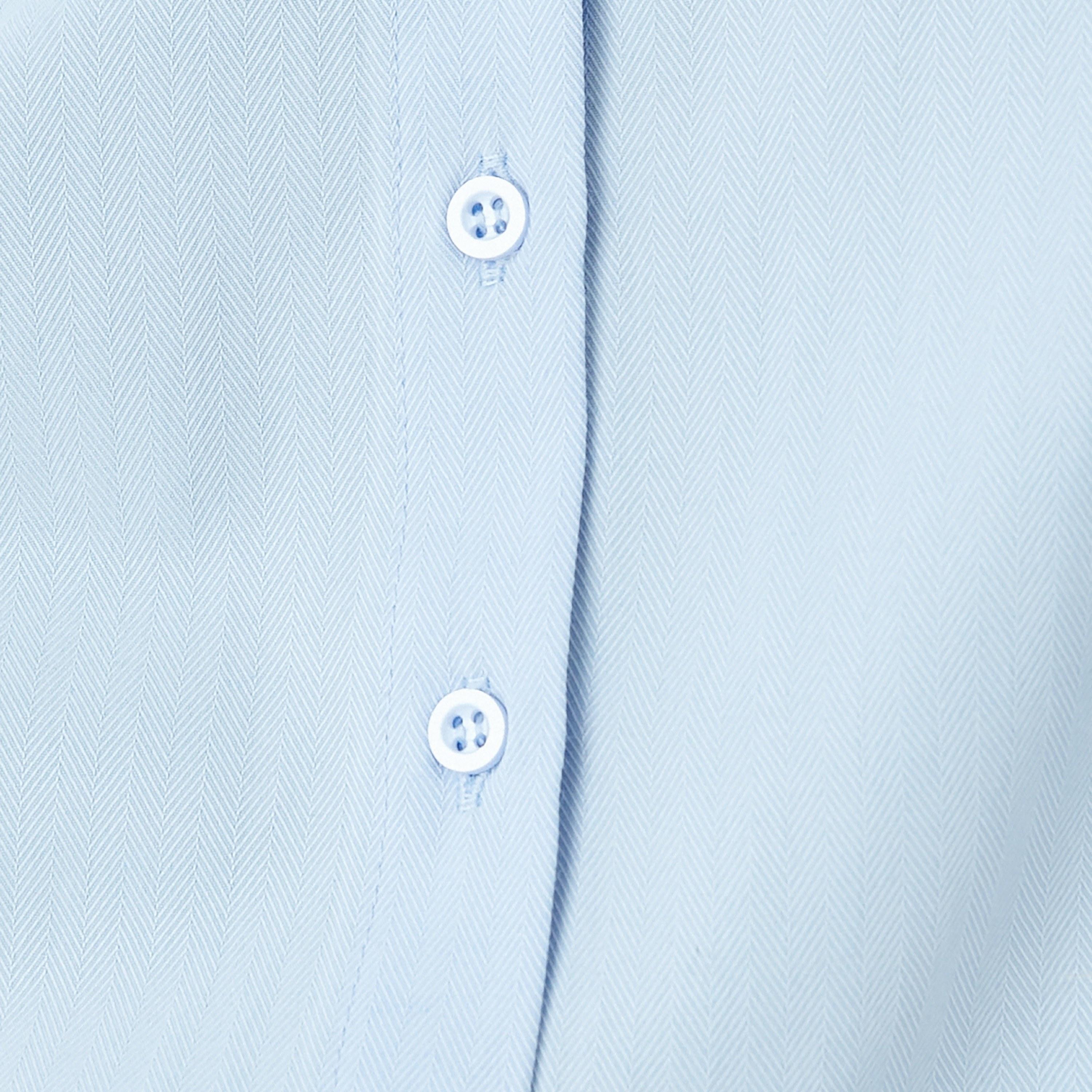 Koton Blue Plain Poplin Spread Collar Long Sleeves Women's Shirt-women-clothing-shirtsandblouses-shirts-image-5
