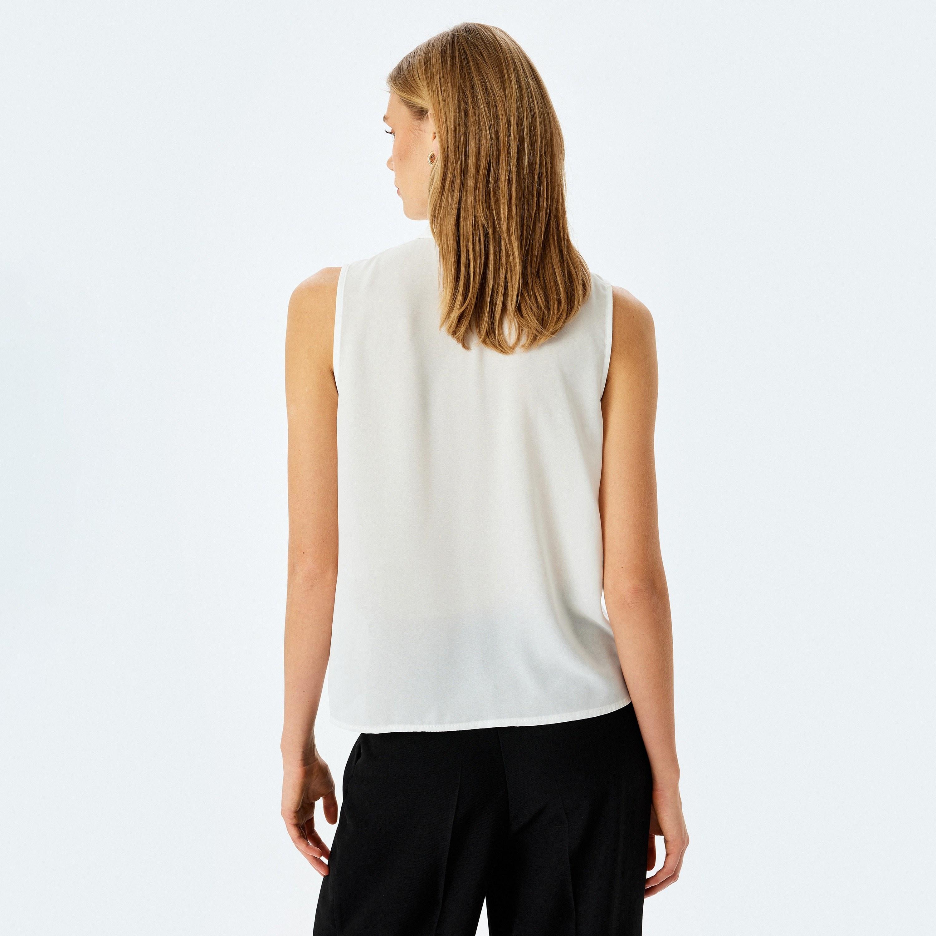 Koton White Ruffled Spread Collar Sleeveless Women's Shirt-women-clothing-shirtsandblouses-shirts-image-3