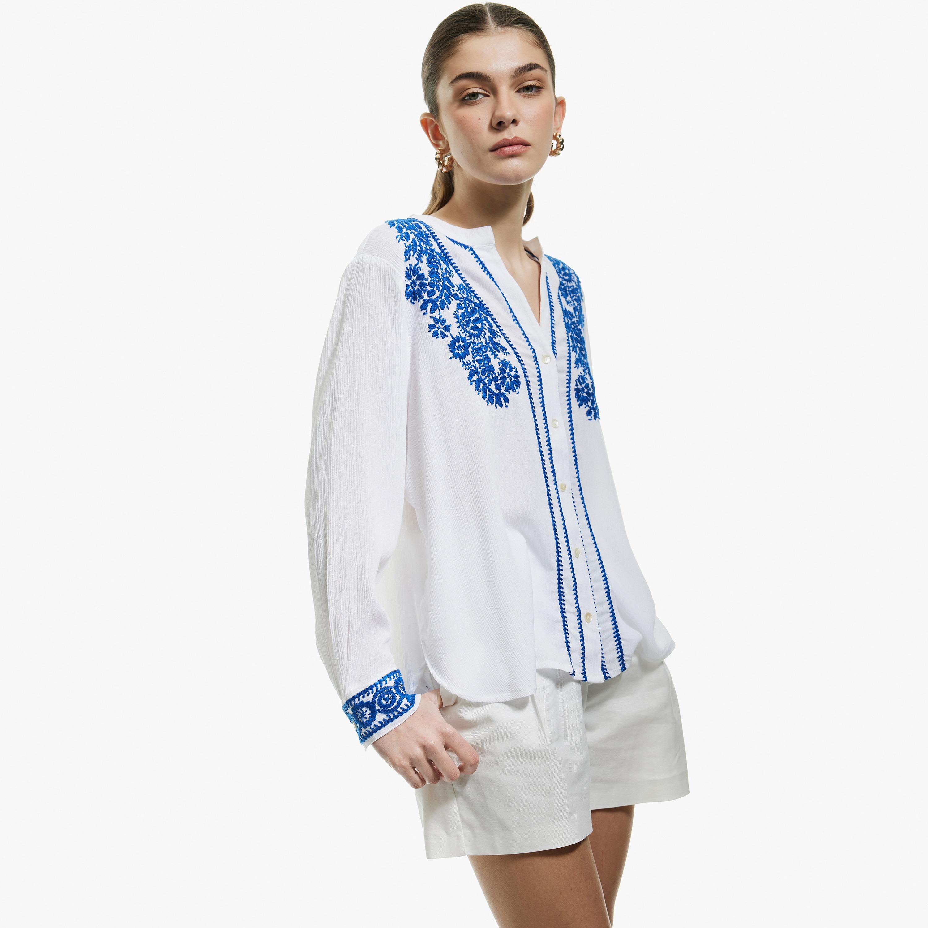 KOTON White Embroidered Women's Top-women-clothing-shirtsandblouses-blouses-image-1