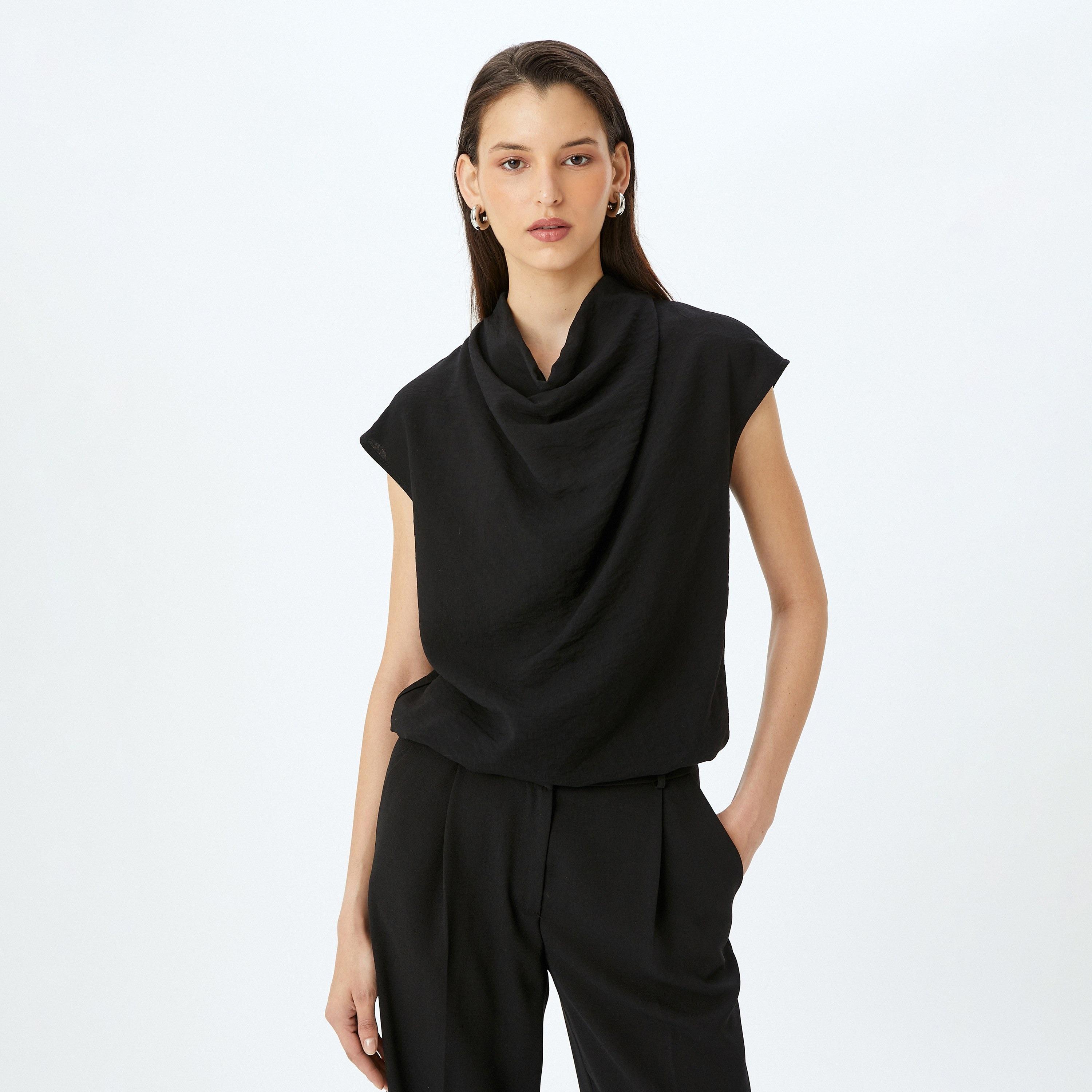 قميص نسائي من كوتون بغطاء رقبة محكم-women-clothing-shirtsandblouses-blouses-image-1