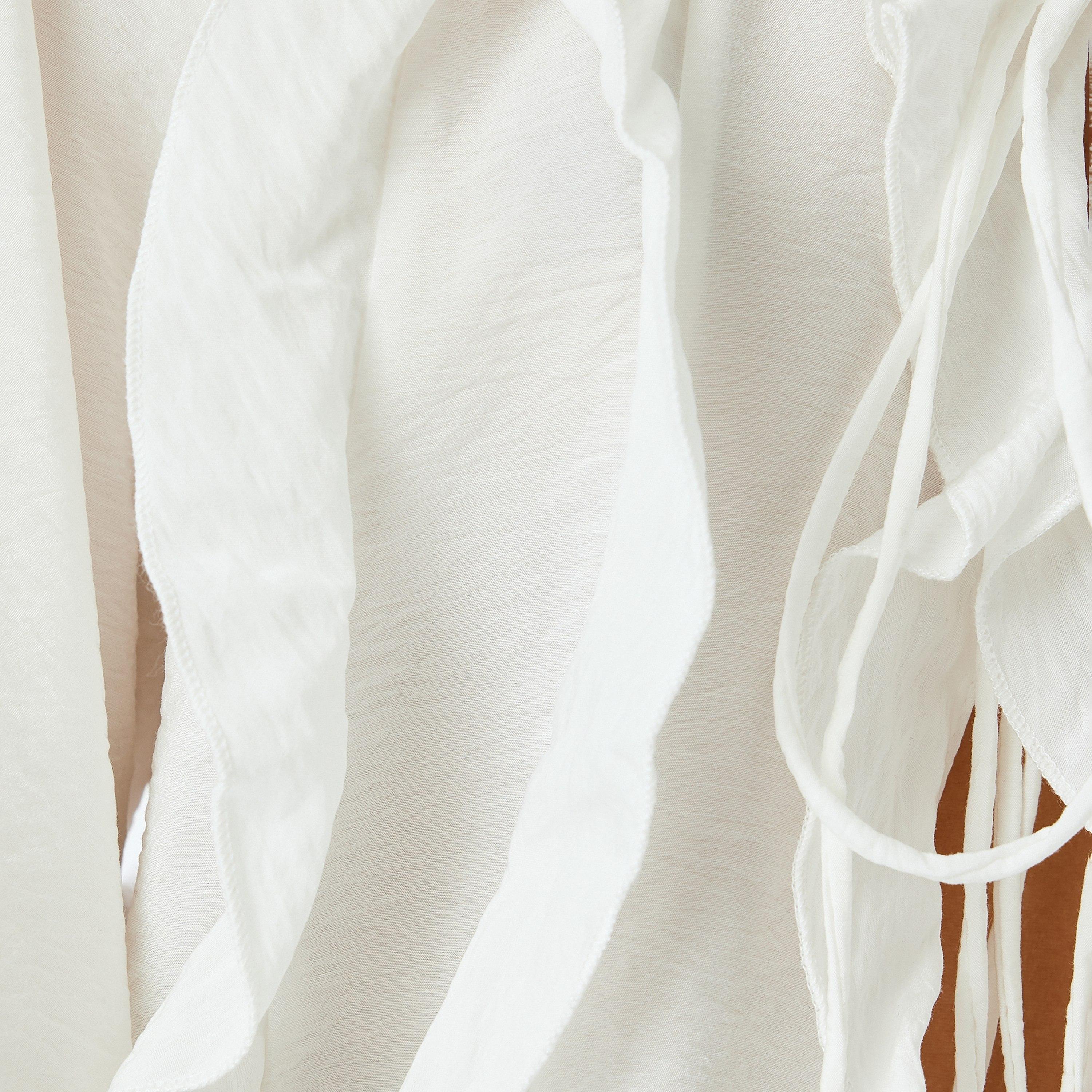 Koton White Frilled Tie-Up Neck Elasticated Cuffs Women's Top-women-clothing-shirtsandblouses-blouses-image-5
