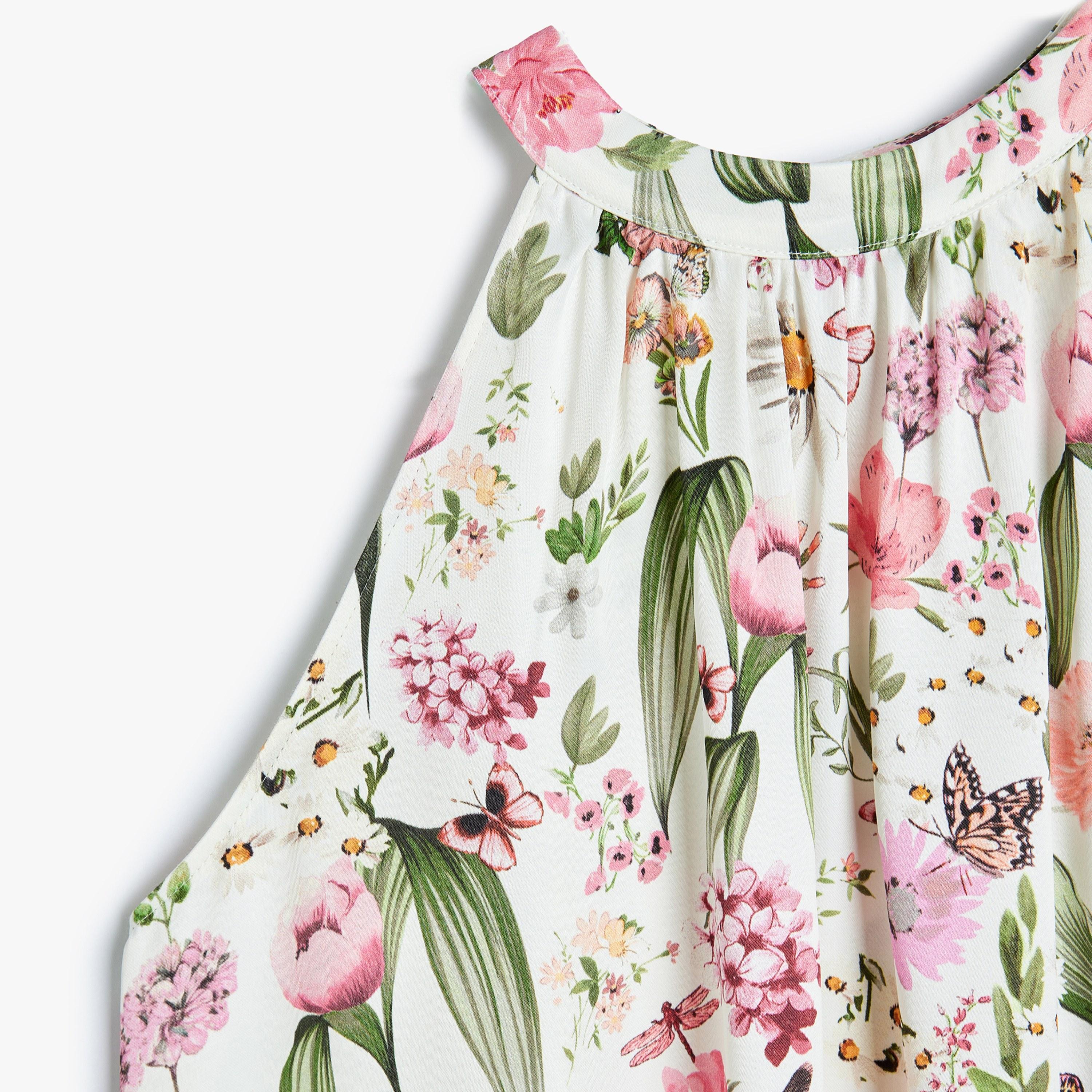 KOTON Multicolour Floral Print Halter Neck Sleeveless Women's Top-women-clothing-shirtsandblouses-blouses-image-5