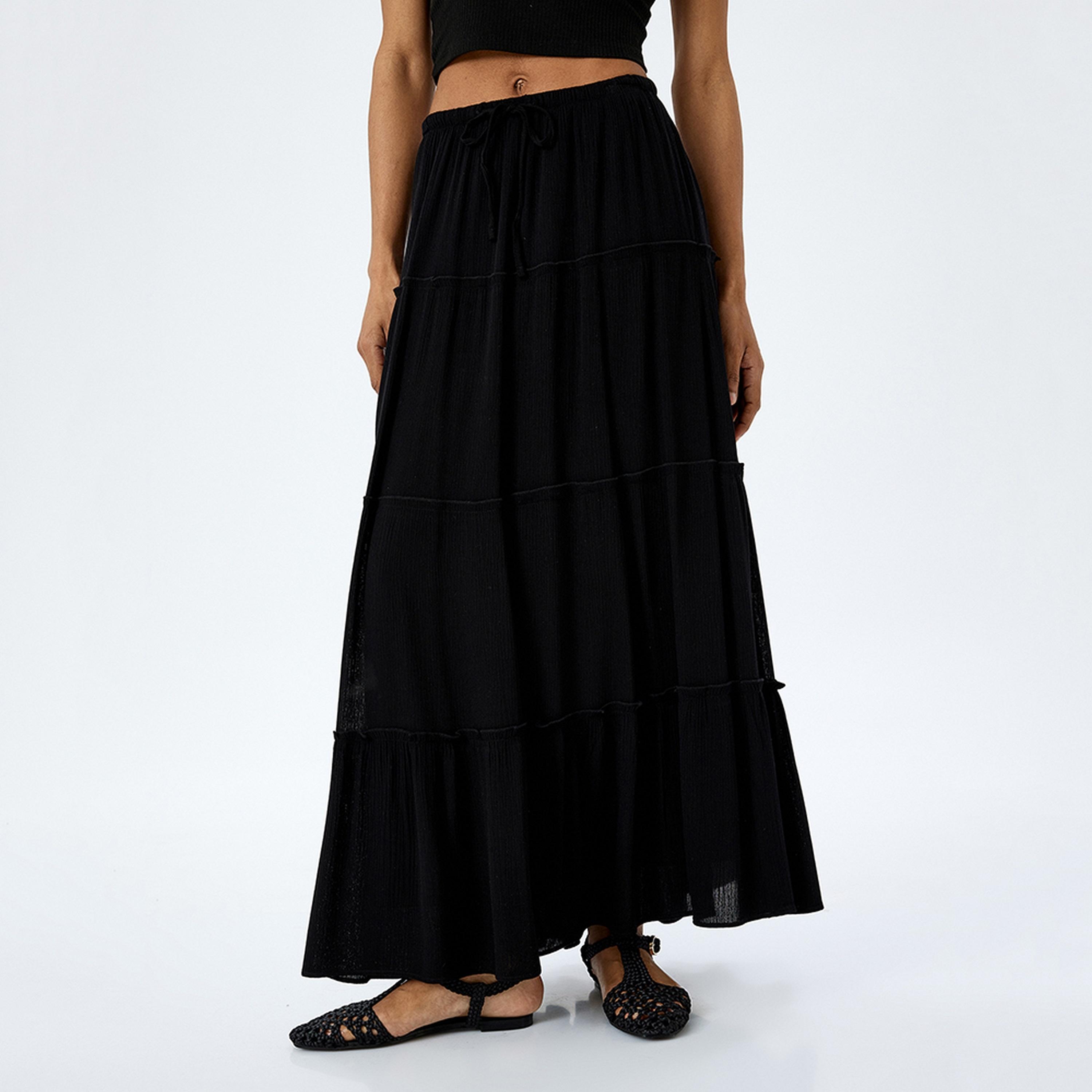 KOTON Tiered A-Line Women's Maxi Skirt-women-clothing-bottoms-skirts-image-1