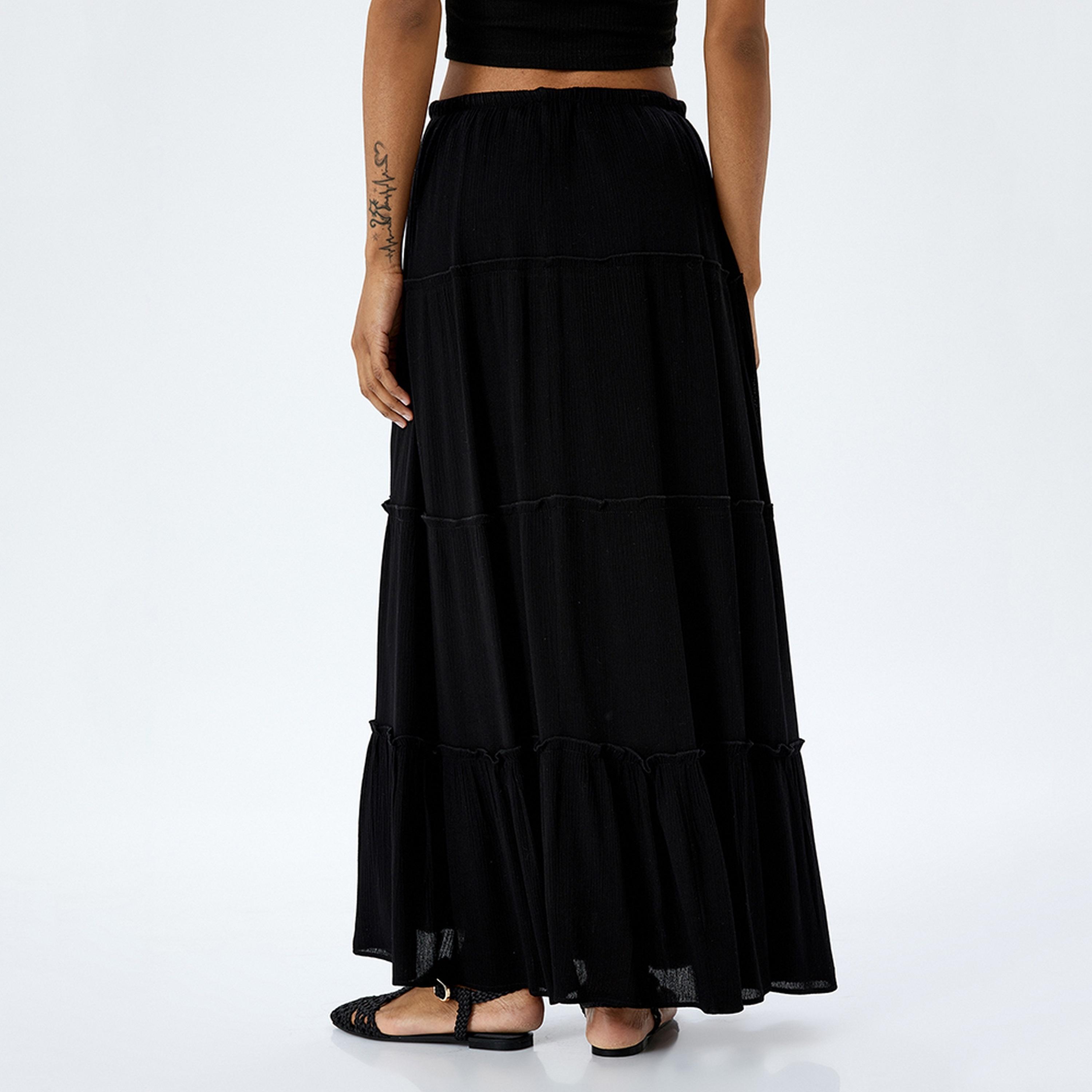 KOTON Tiered A-Line Women's Maxi Skirt-women-clothing-bottoms-skirts-image-3