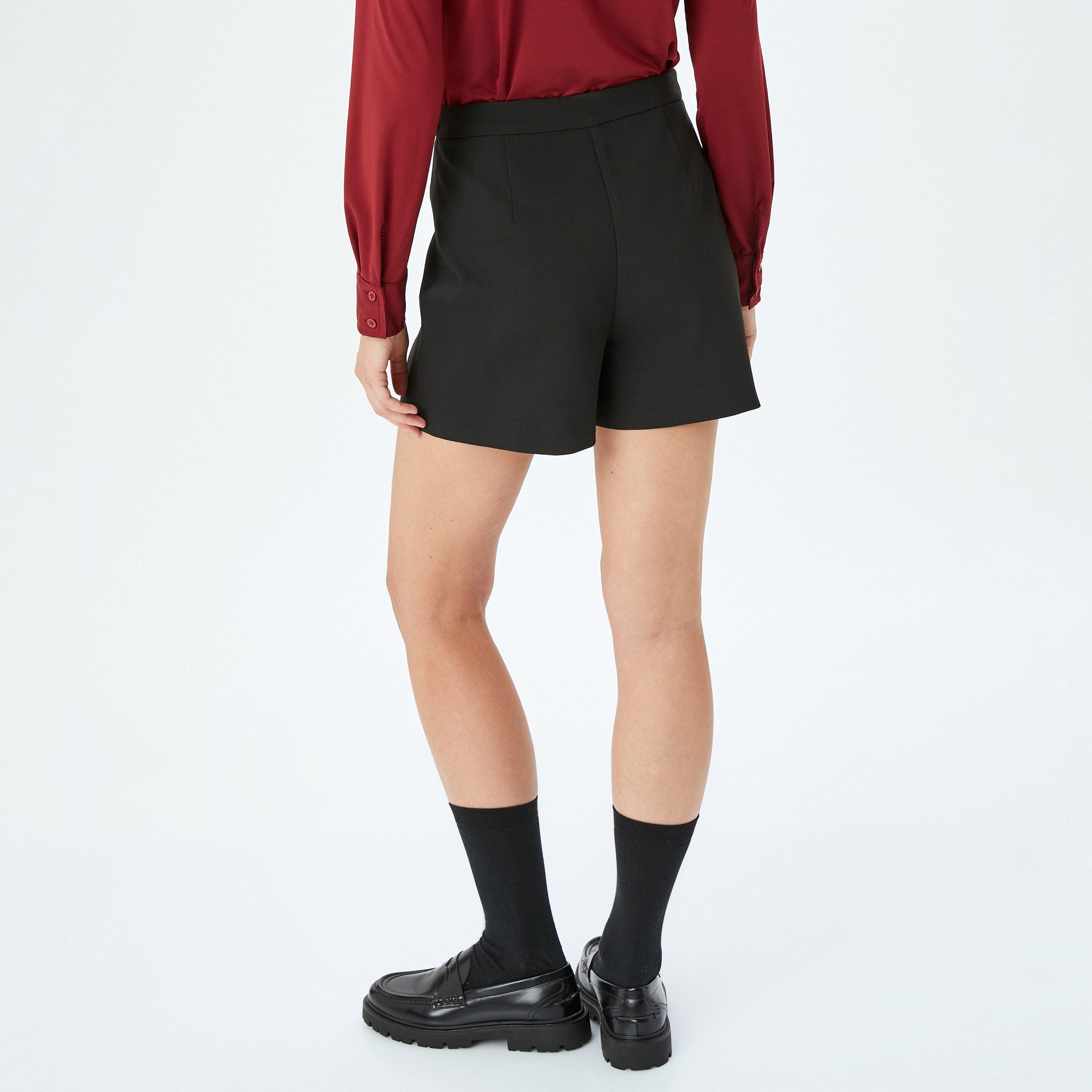 Koton Black Plain Women's Wrap Skort-women-clothing-bottoms-skirts-image-3