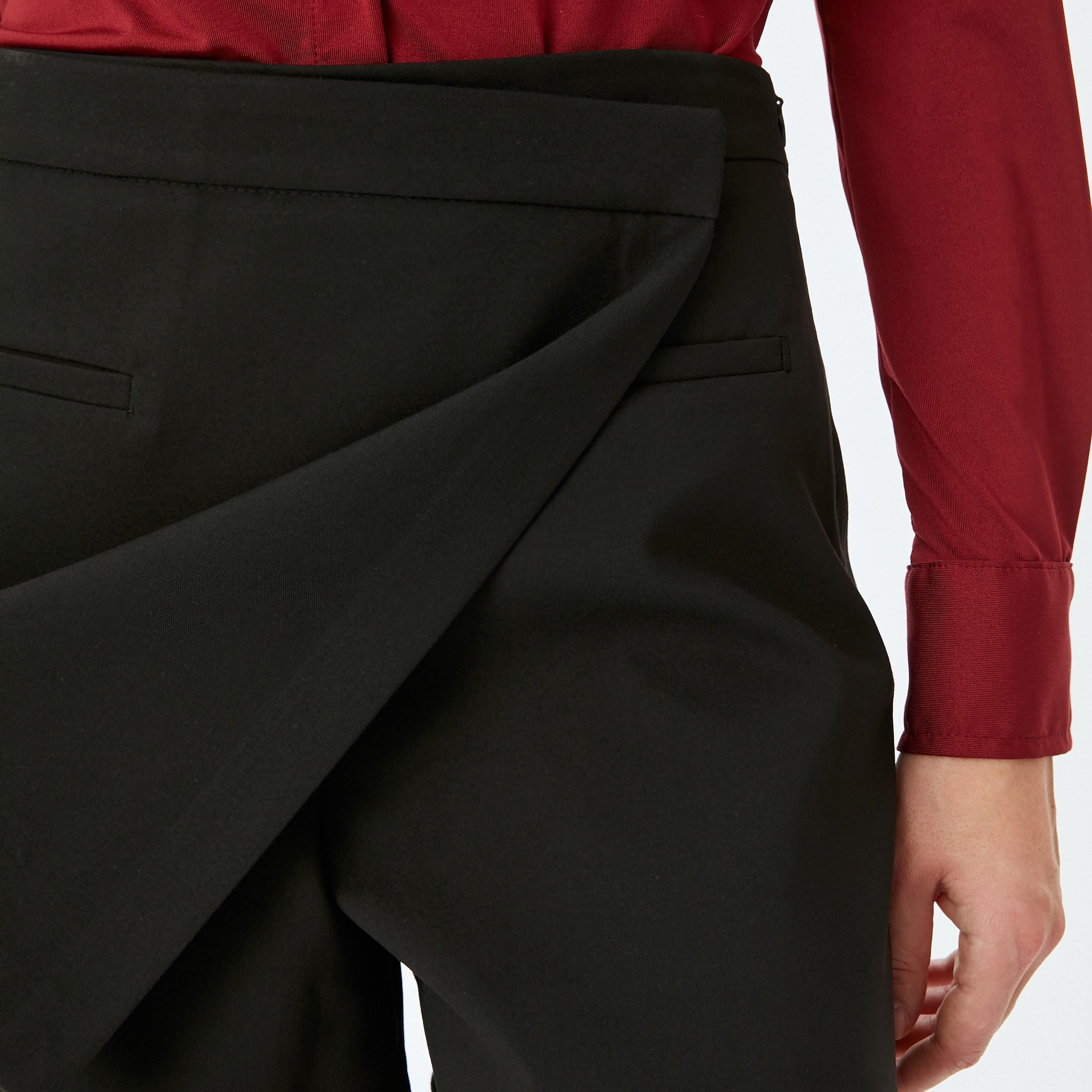 Koton Black Plain Women's Wrap Skort-women-clothing-bottoms-skirts-image-4